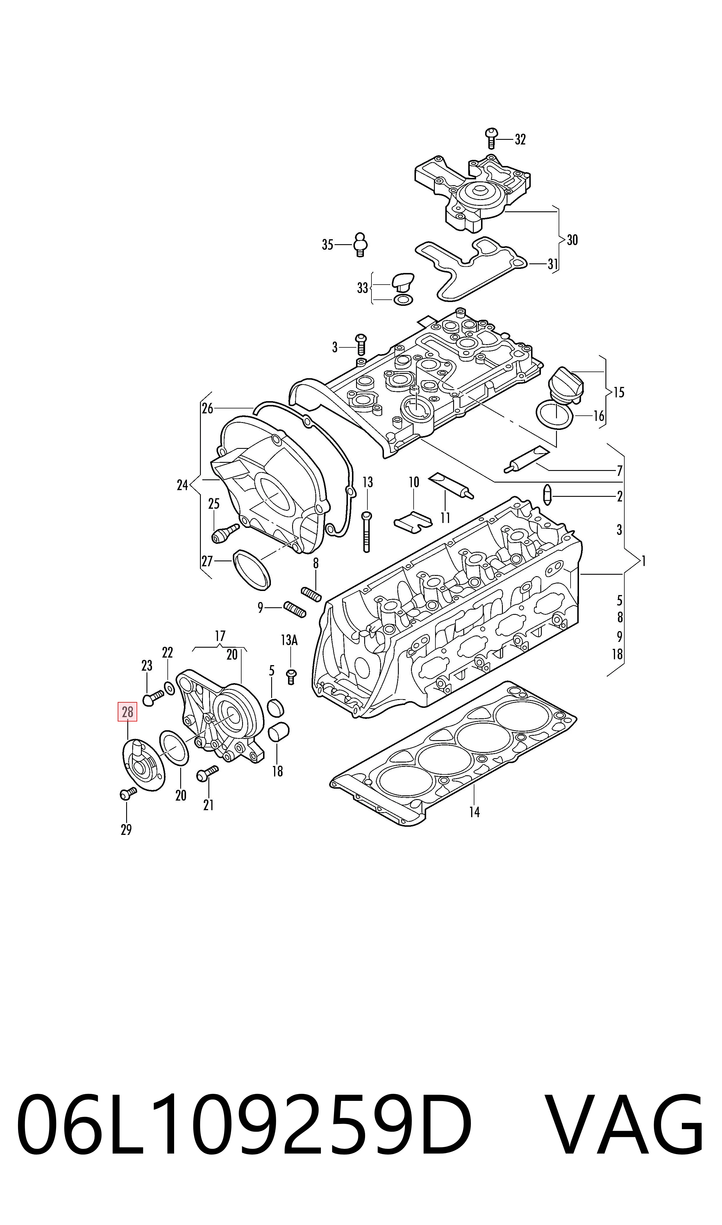 Купить 06L109259D VAG Клапан электромагнитный положения распредвала