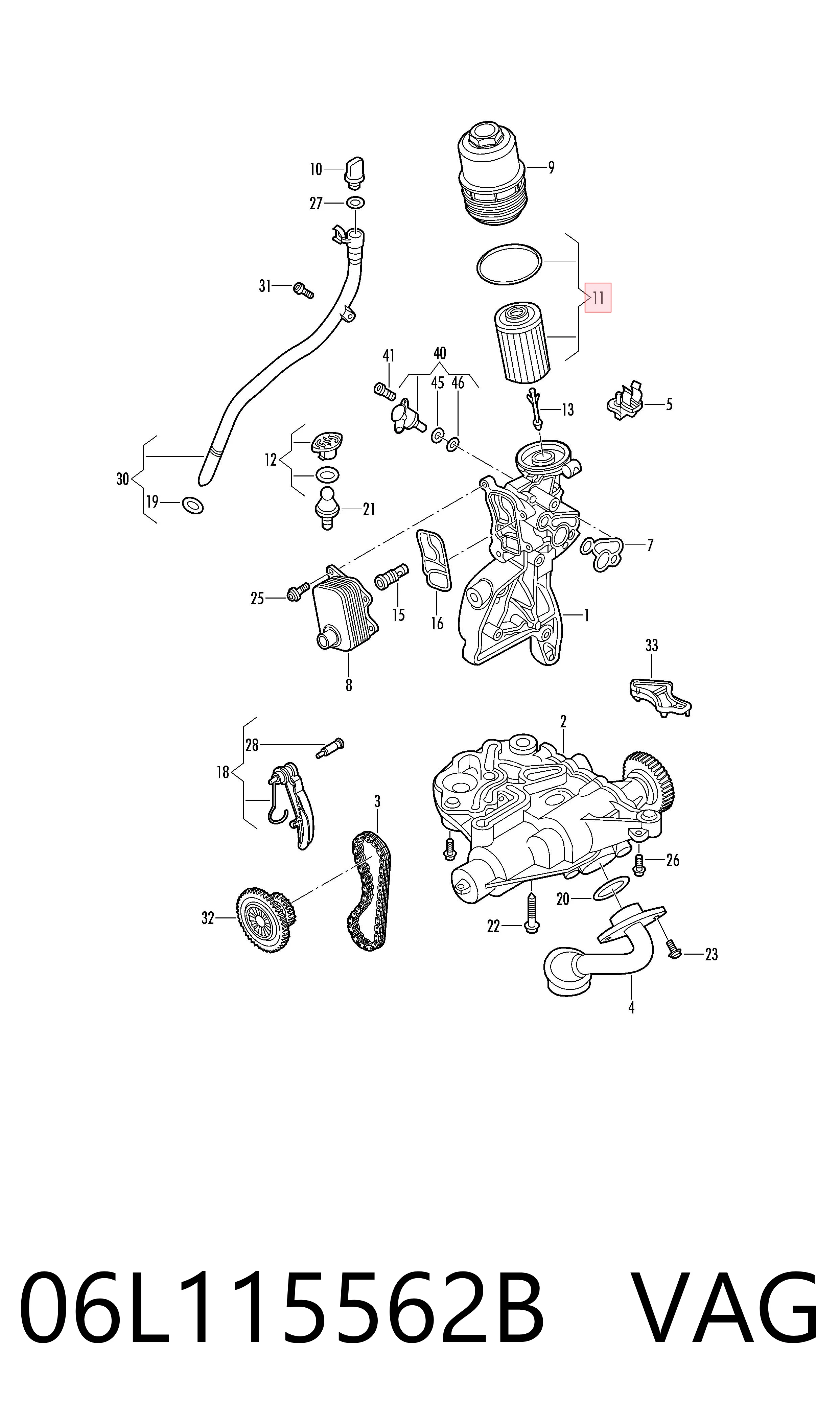 06L115562B VAG Масляный фильтр двигателя