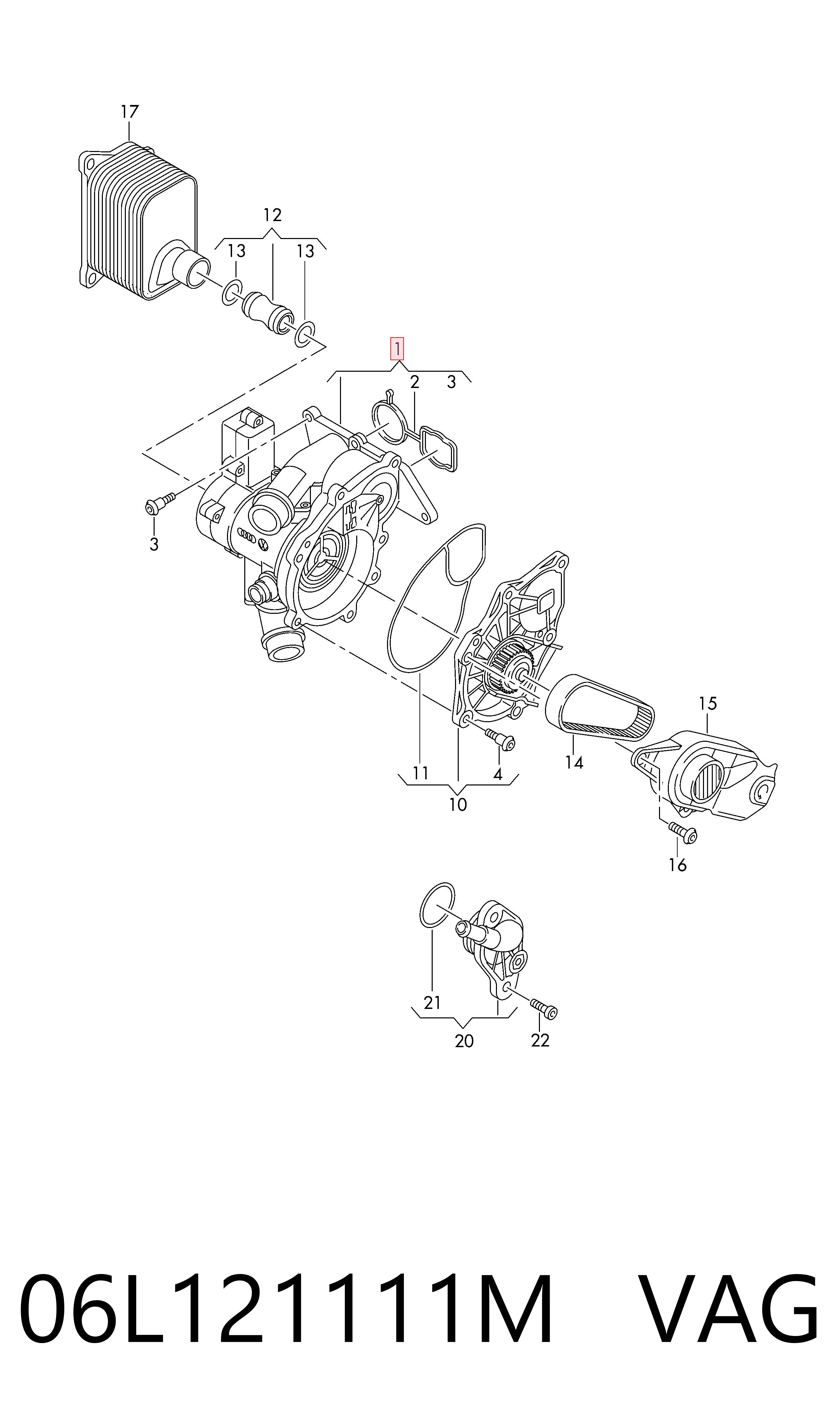 Корпус термостата в сборе на Volkswagen Golf VIII CD1, DA1
