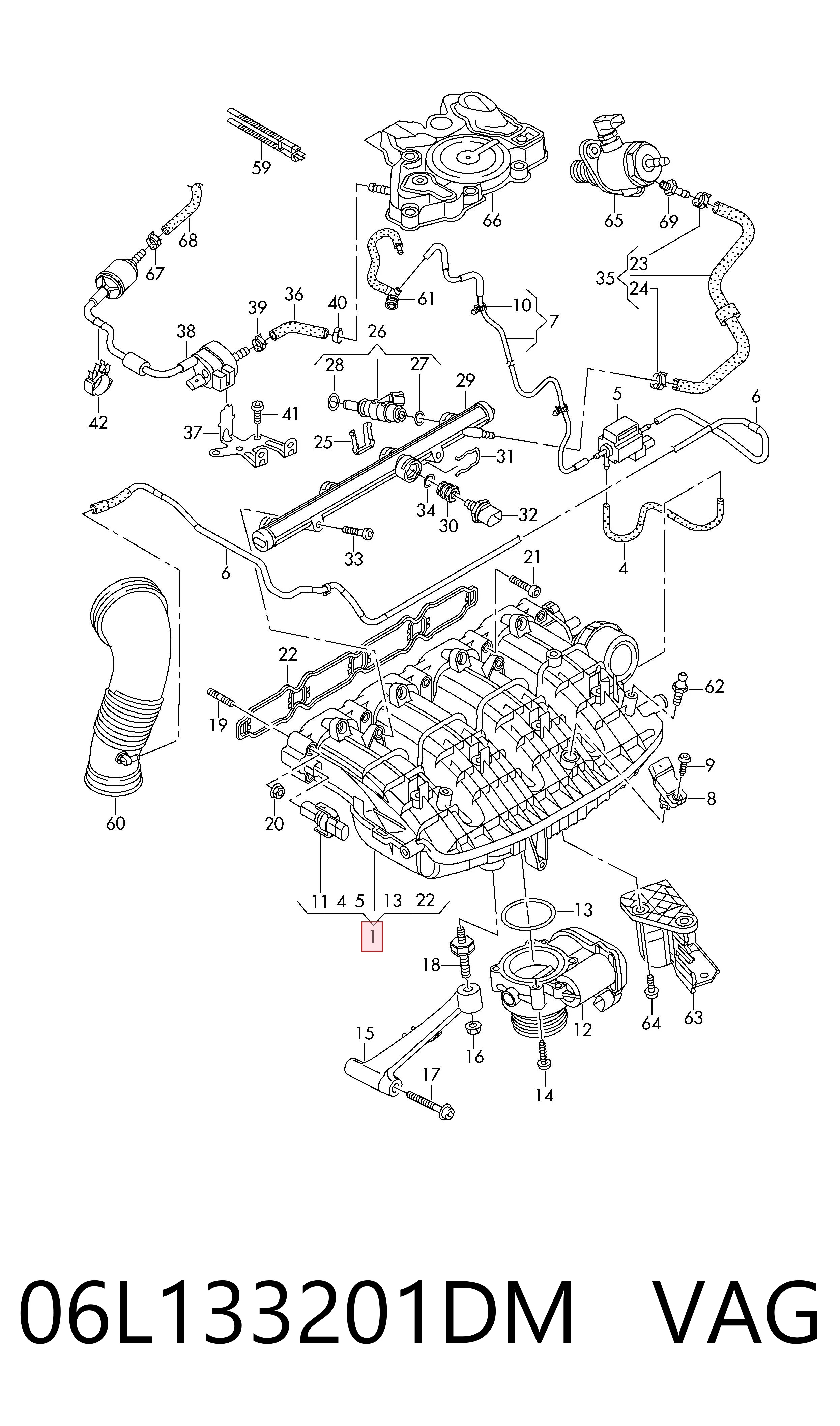 06L133201DM VAG Коллектор впускной