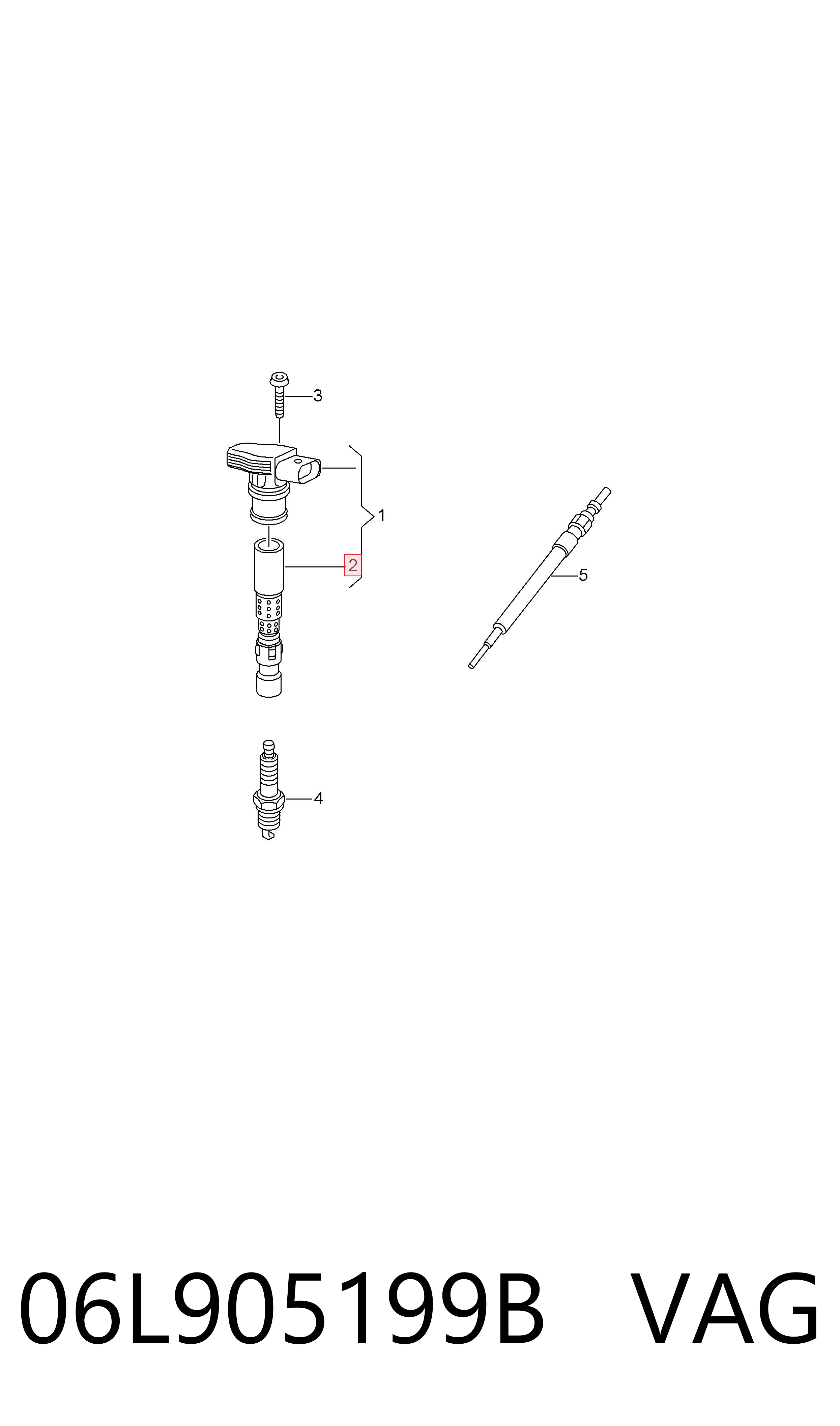 Наконечник свечи зажигания VAG 06L905199B цена, от 33.89 USD