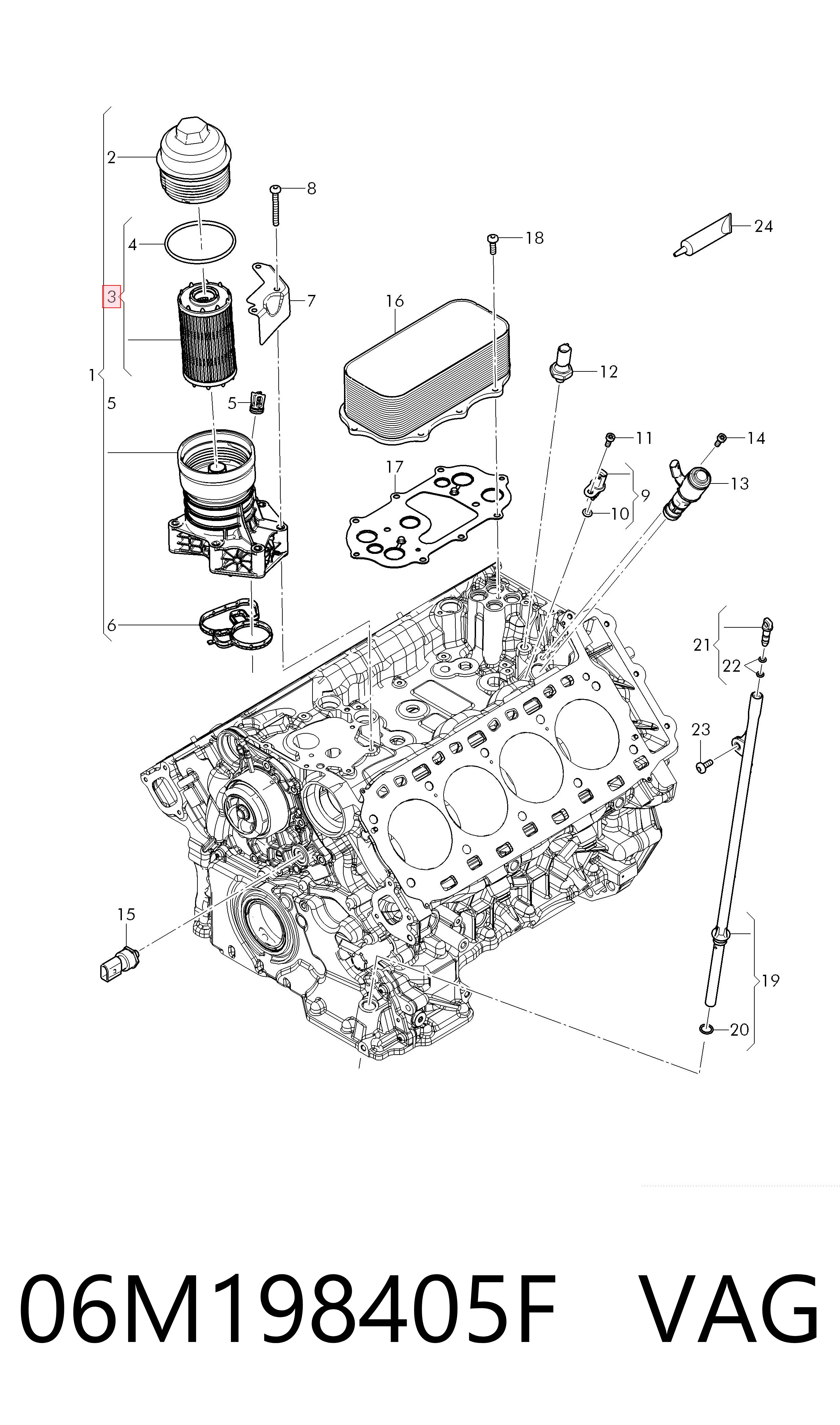 Купить 06M198405F VAG Фильтр центробежный очистки масла