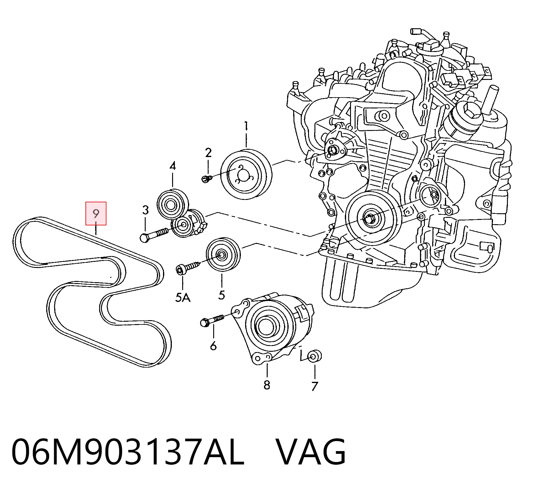 06M903137AL VAG Поликлиновый ремень