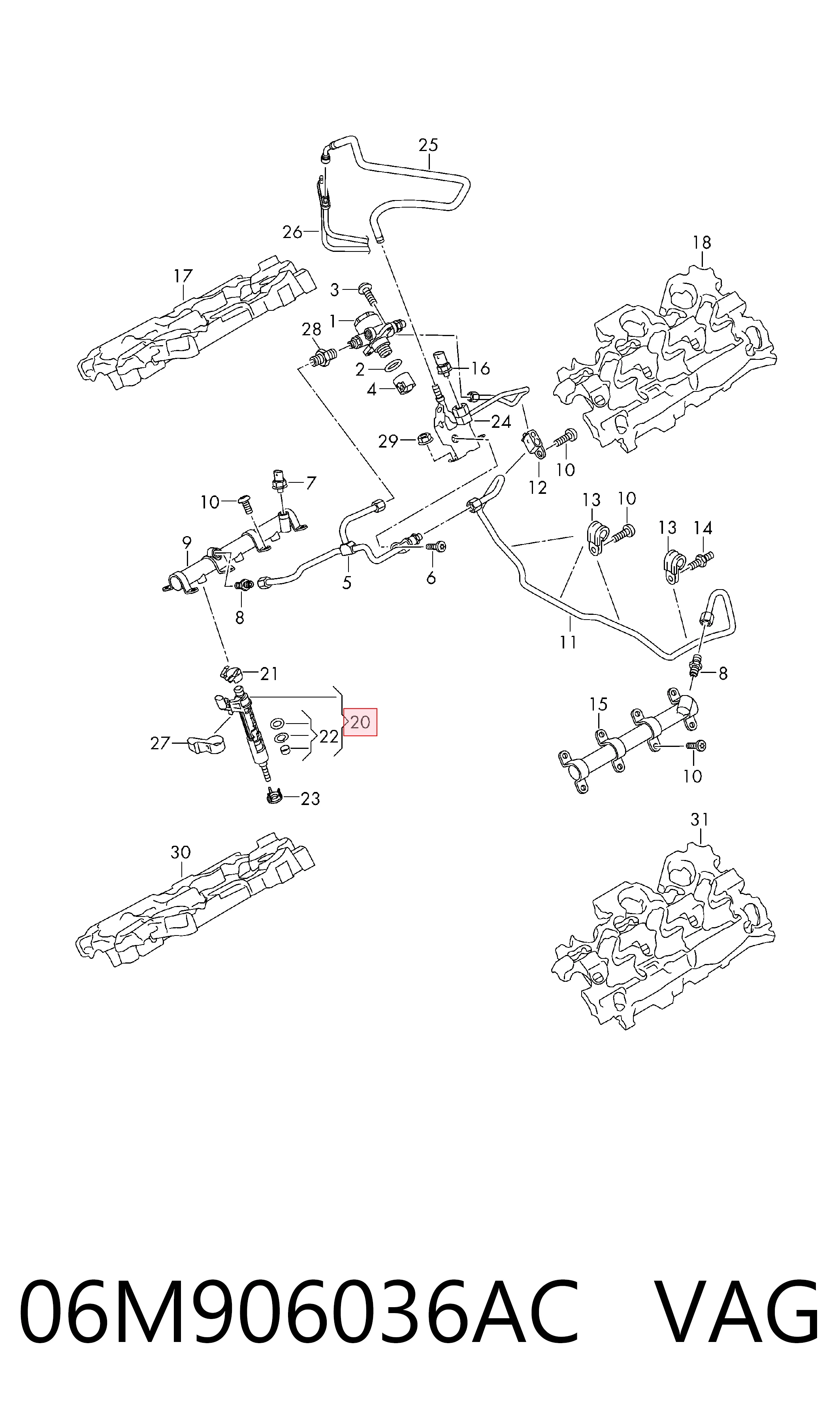 Форсунка инжектора VAG 06M906036AC цена, от 66.64 USD