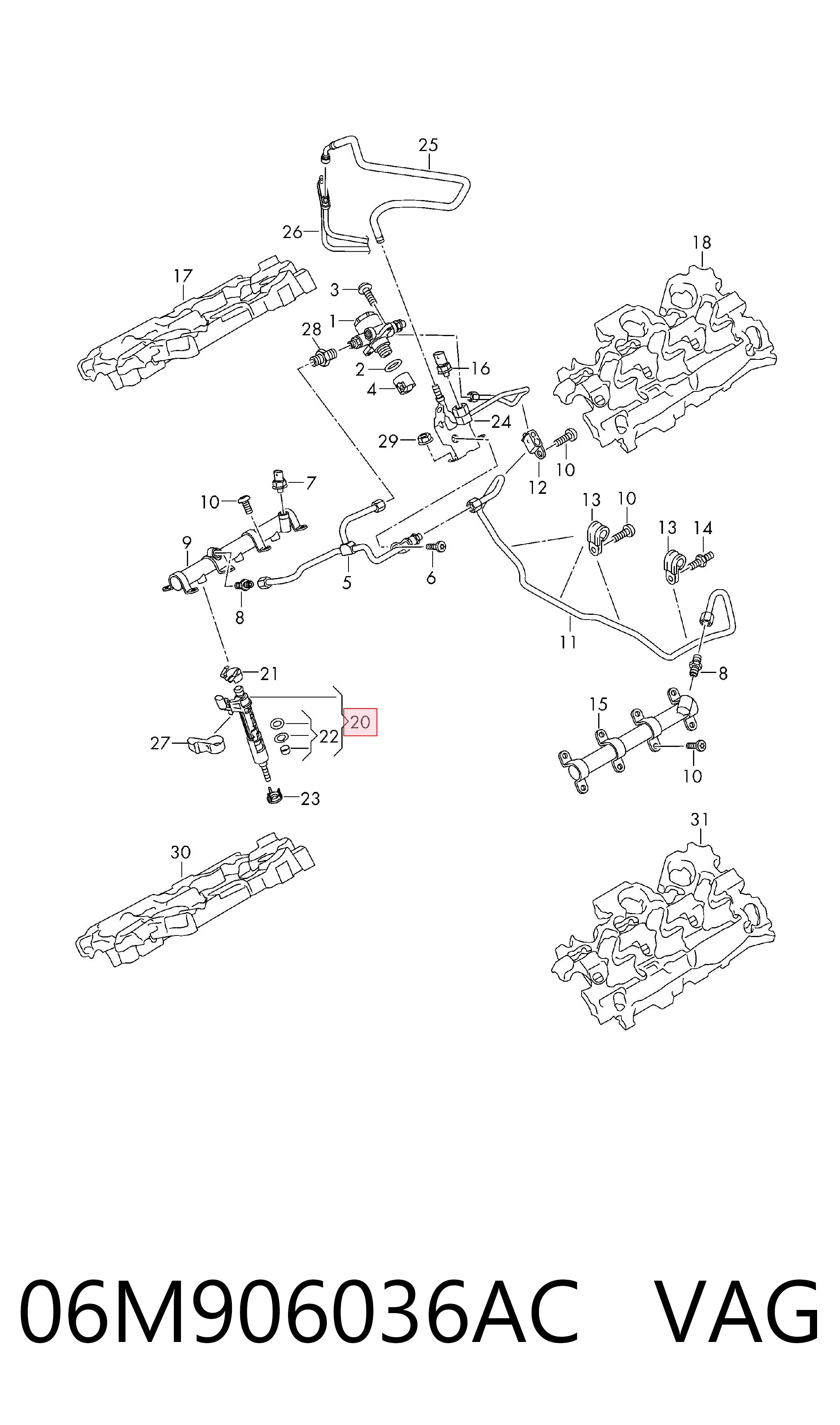 06M906036AC VAG Топливные форсунки