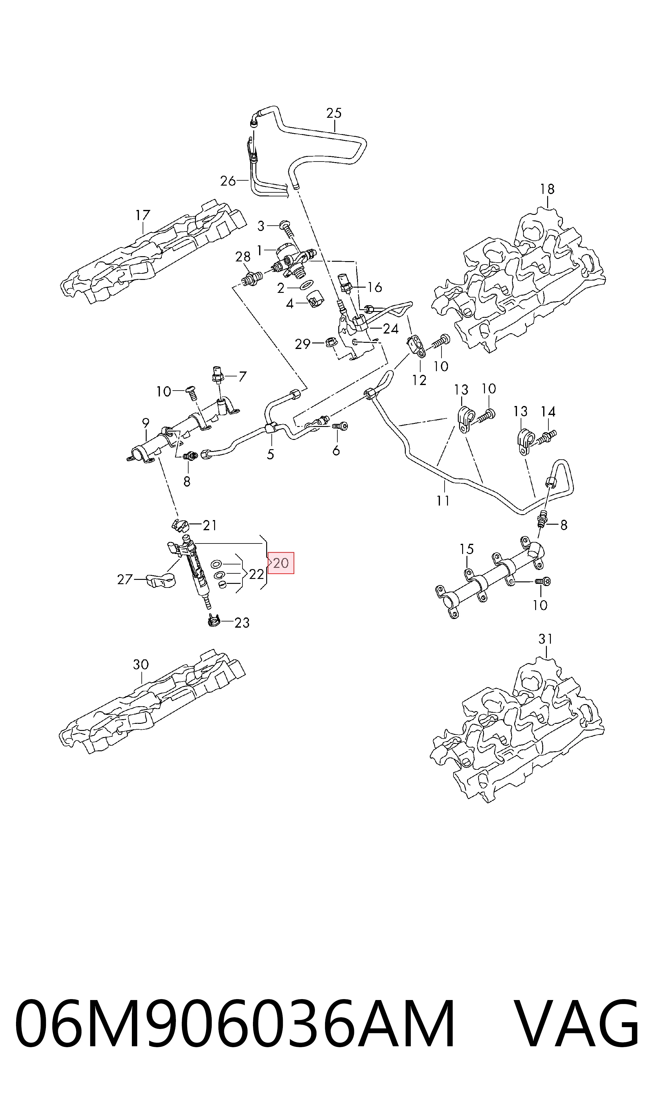 Форсунка инжектора VAG 06M906036AM цена, от 42.33 USD