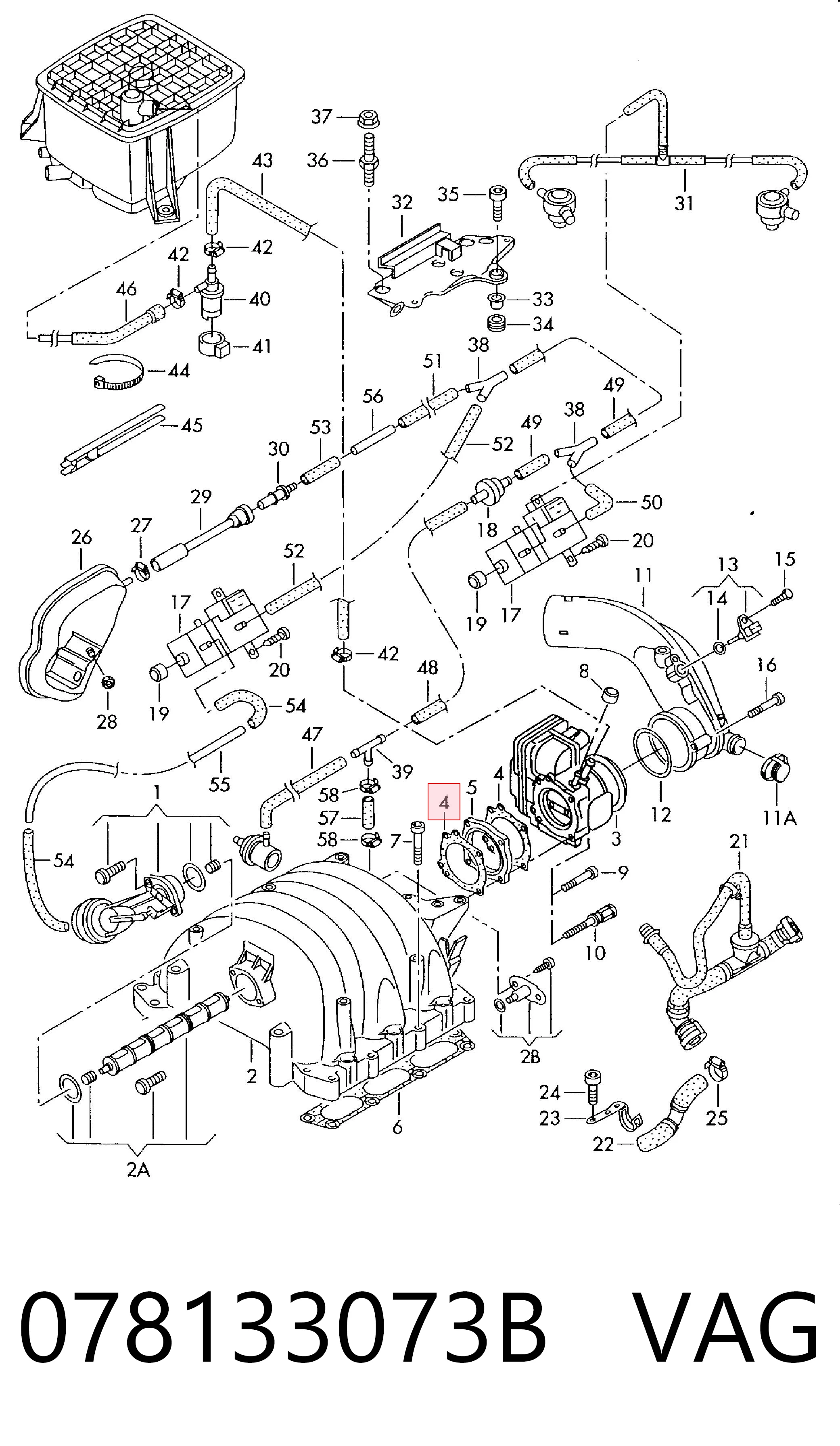 Прокладка дроссельной заслонки на Audi A8 D2 4D2, 4D8