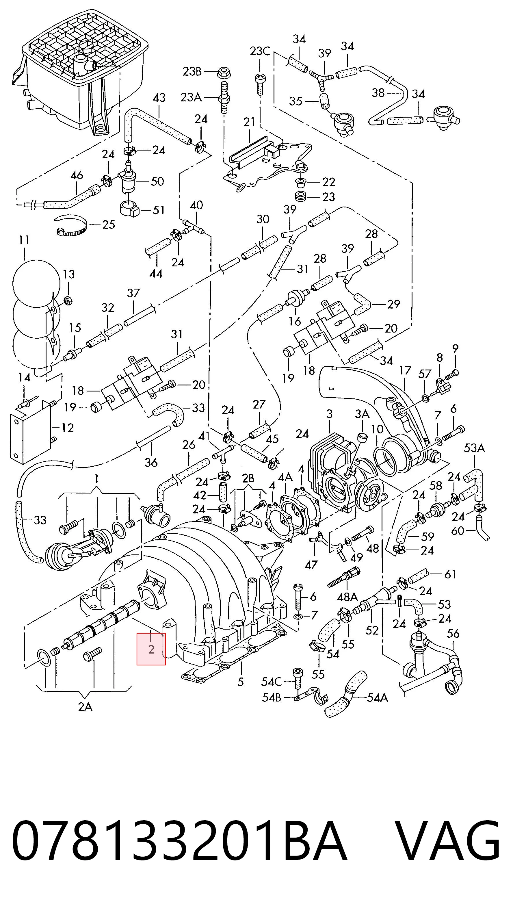 Коллектор впускной на Audi A4 B5 8D2