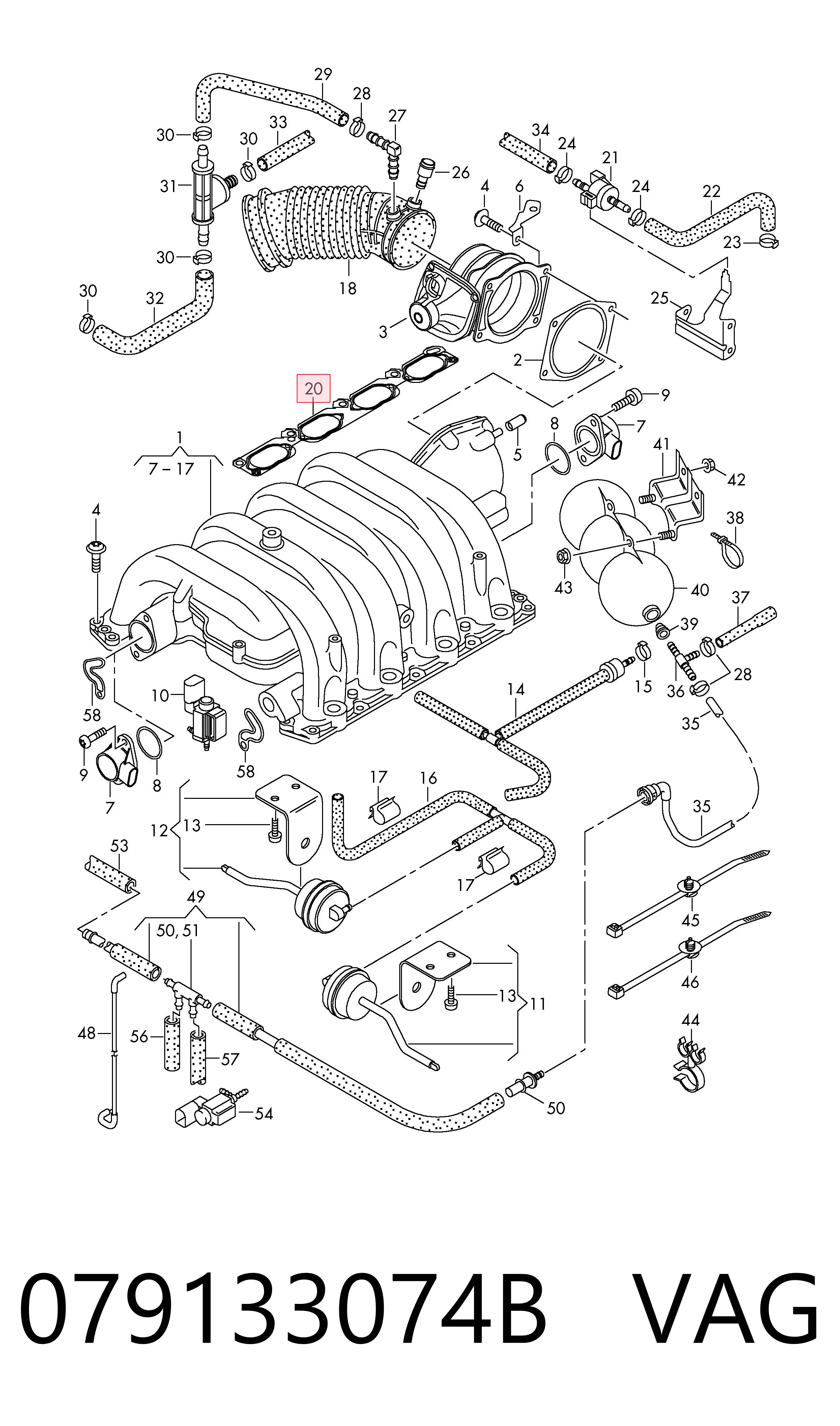  Прокладка впускного коллектора на Audi A5  8T3