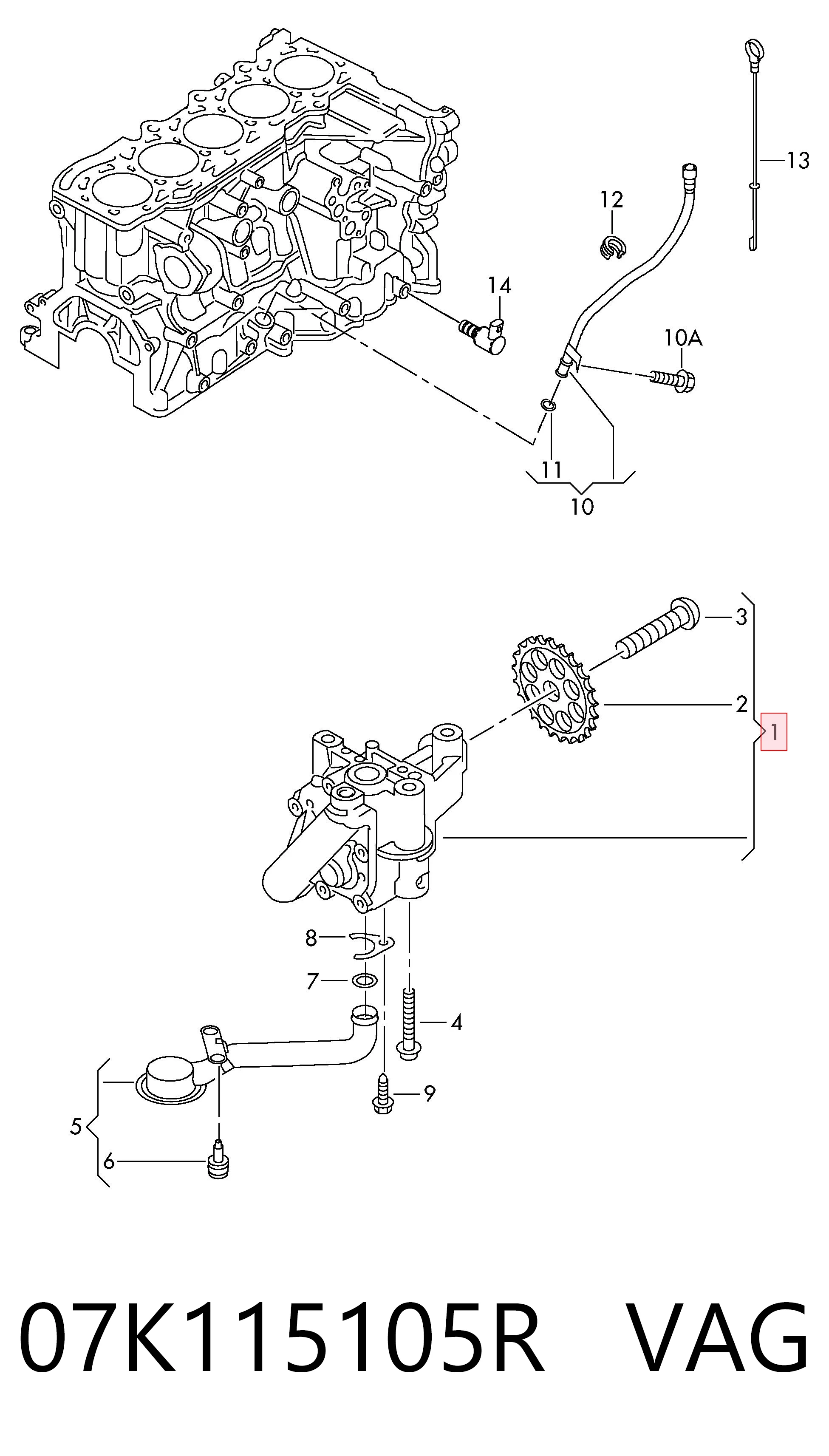 Помпа масляная Audi A3 хэтчбек (8P1) (2003 - 2012) цена, от 403.18 USD