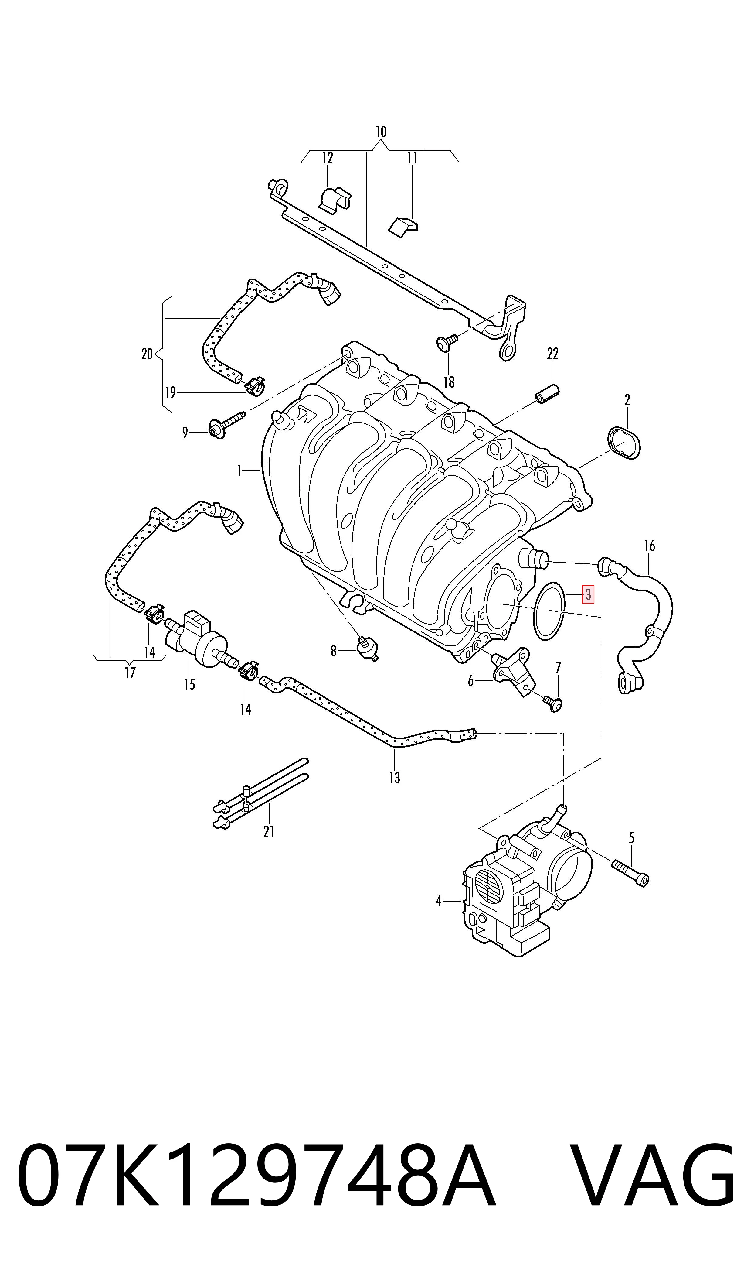 Прокладка дроссельной заслонки на Volkswagen Beetle  9C1, 1C1, 9G1
