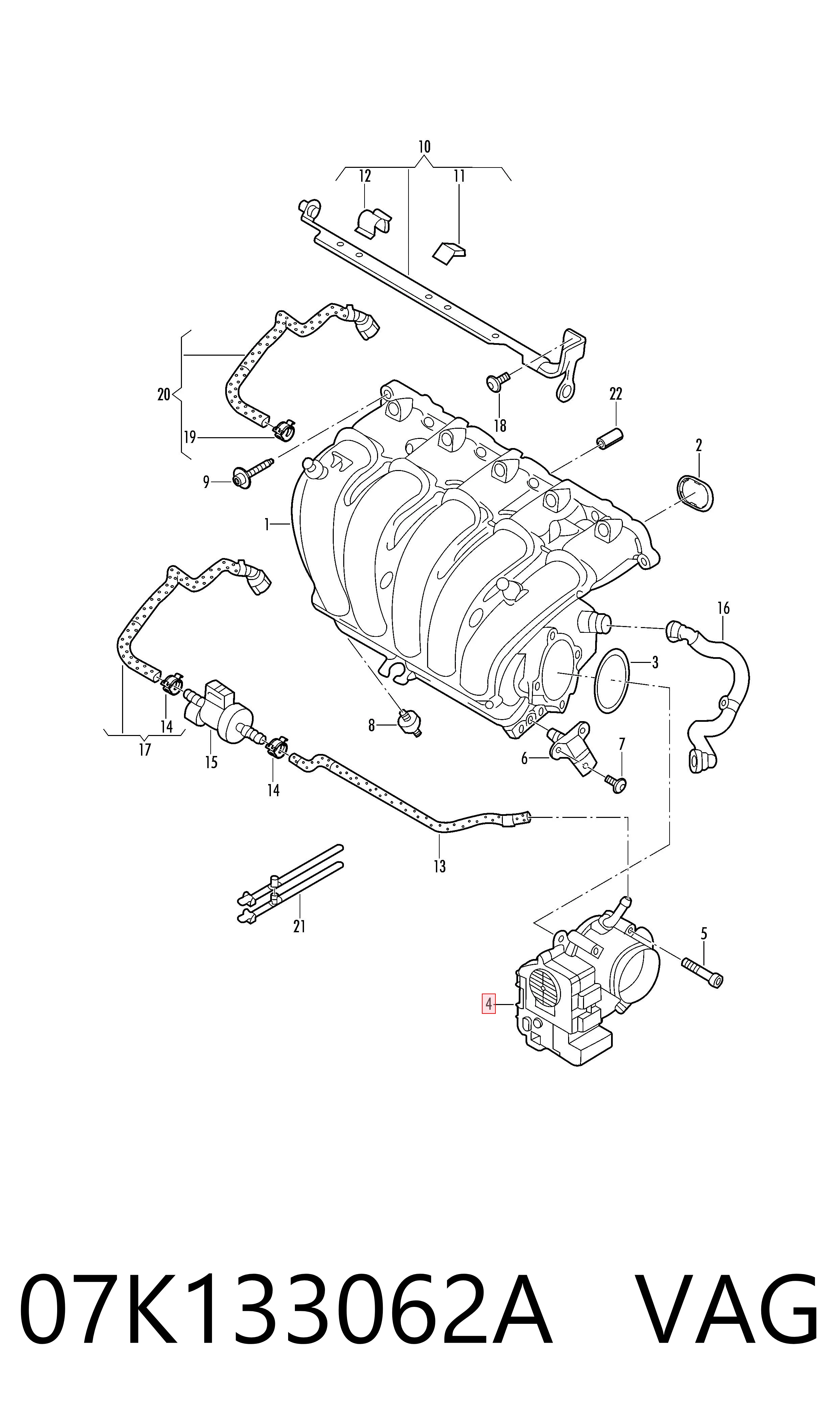 Дроссельная заслонка в сборе Volkswagen Jetta VI седан (162, 163, AV3, AV2, AY2, AY3) (2011 - 2019) цена, от 100.29 USD