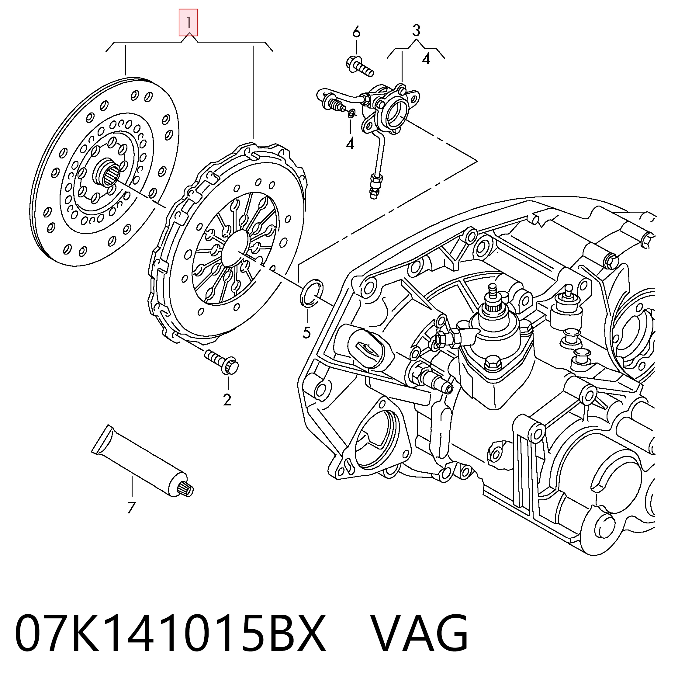 07K141015BX VAG Сцепление в сборе