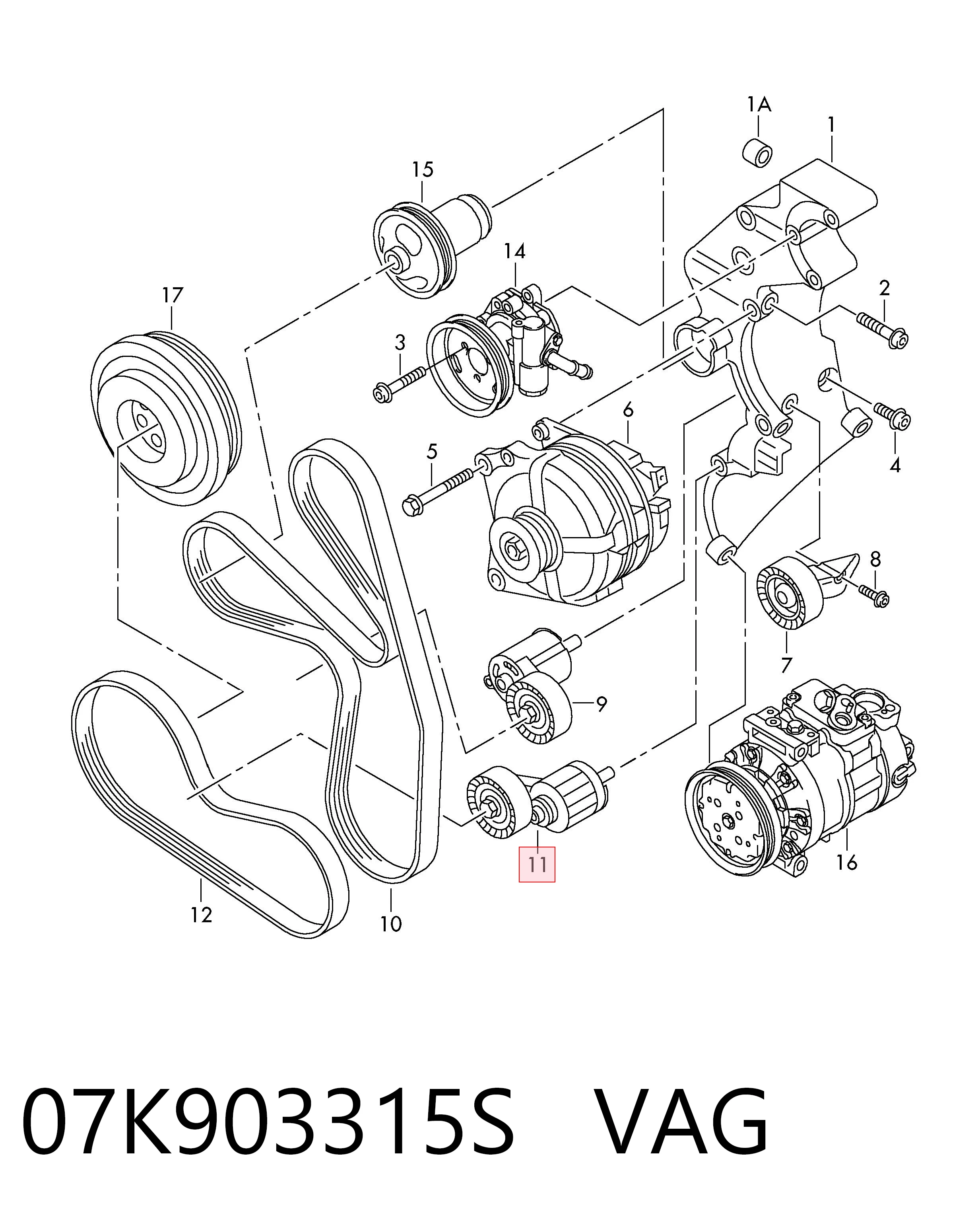 07K903315S VAG Поликлиновый ремень