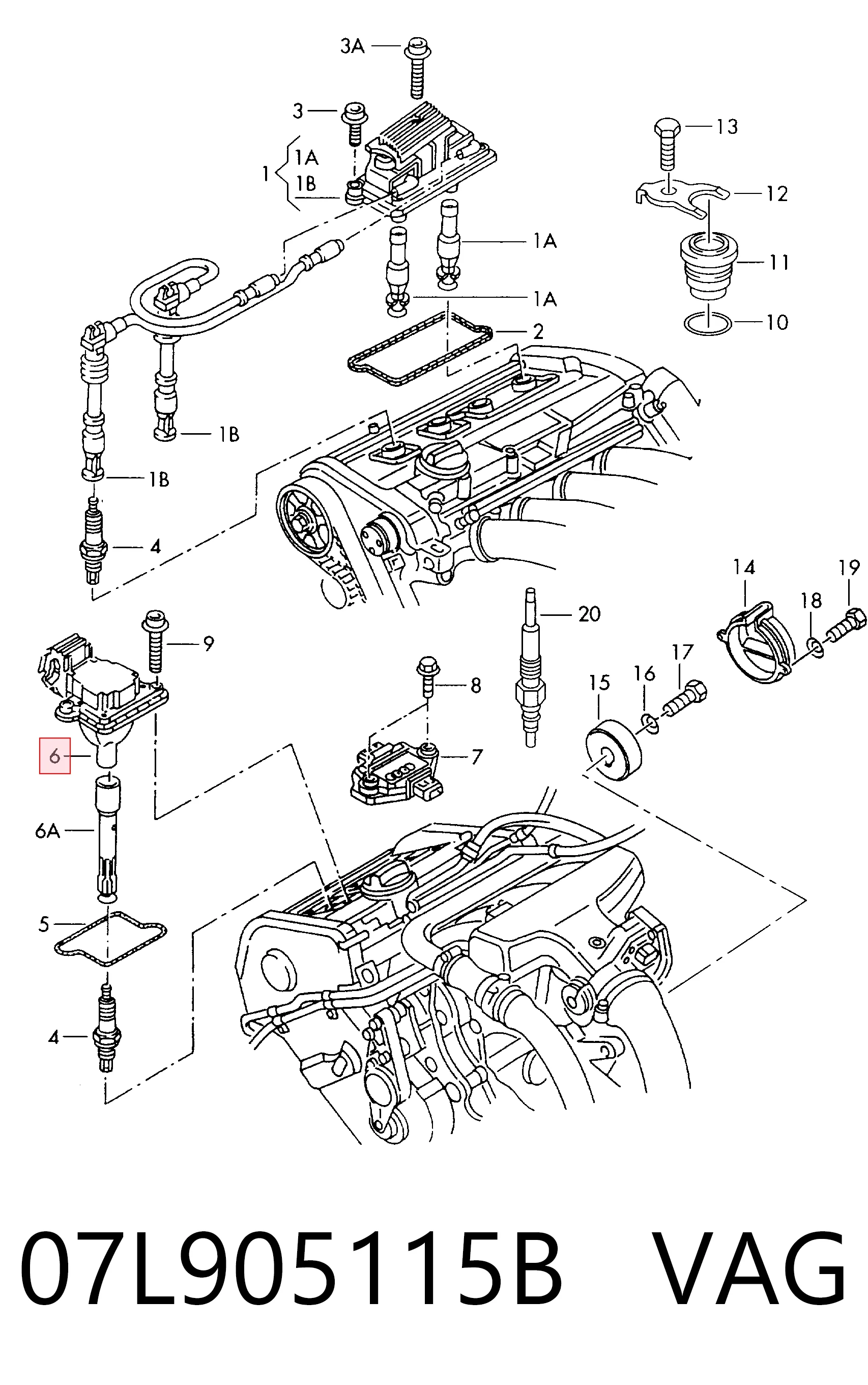 07L905115B VAG Катушка зажигания