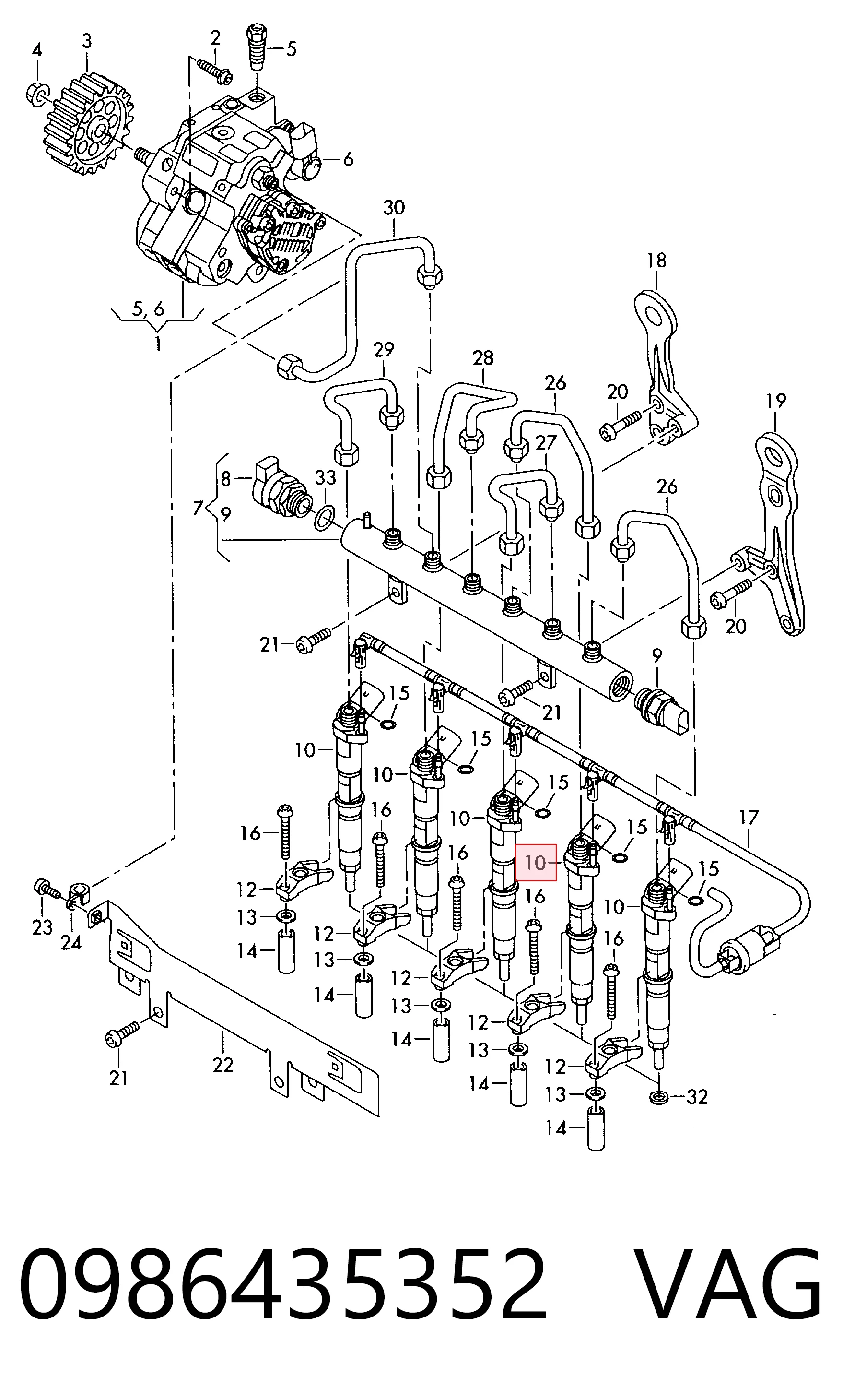 Форсунка инжектора Bosch 986435352 цена, от 134.98 USD
