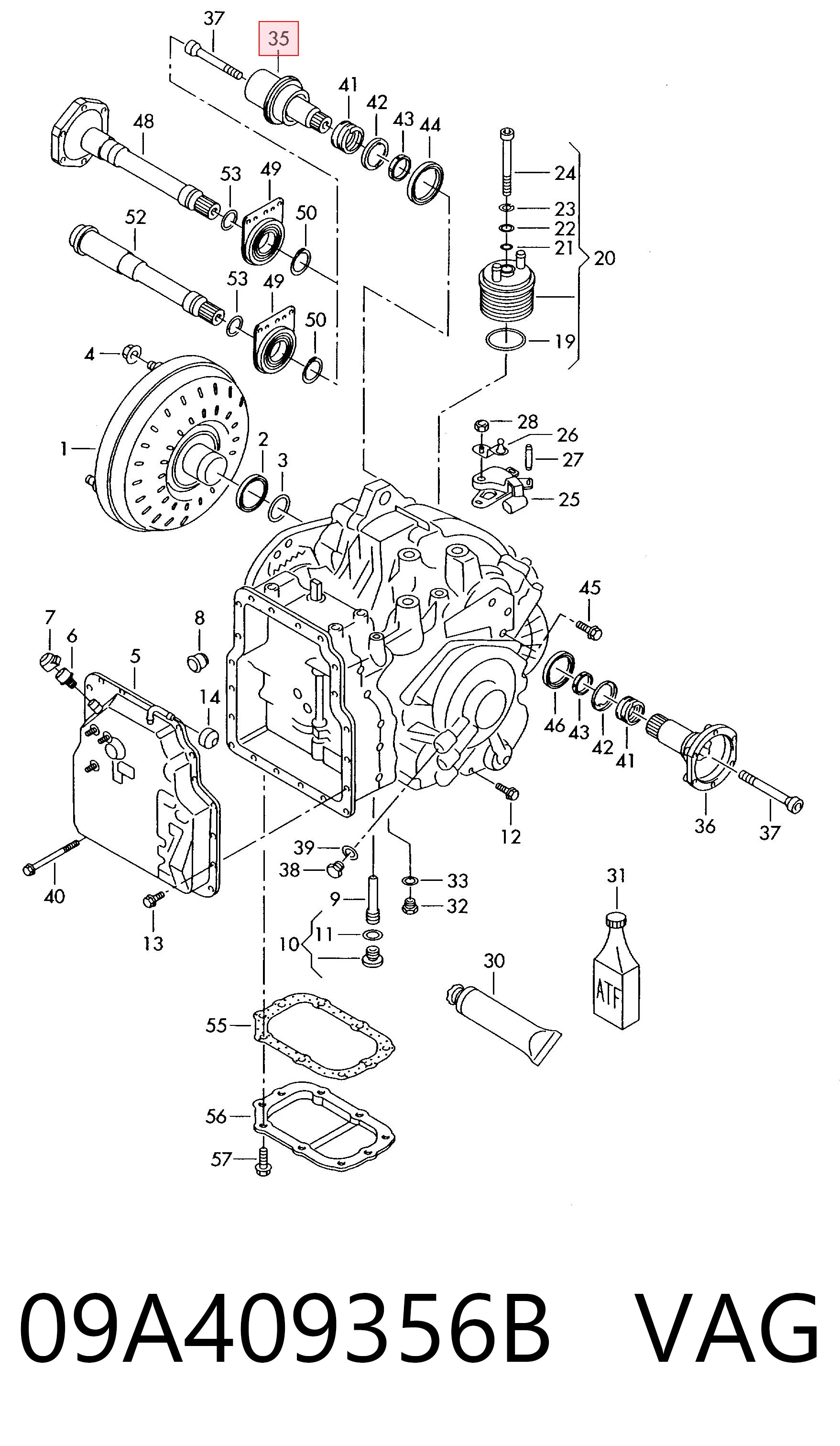 Привод передний правый Posterparts 09A409356A цена, от 235.56 USD