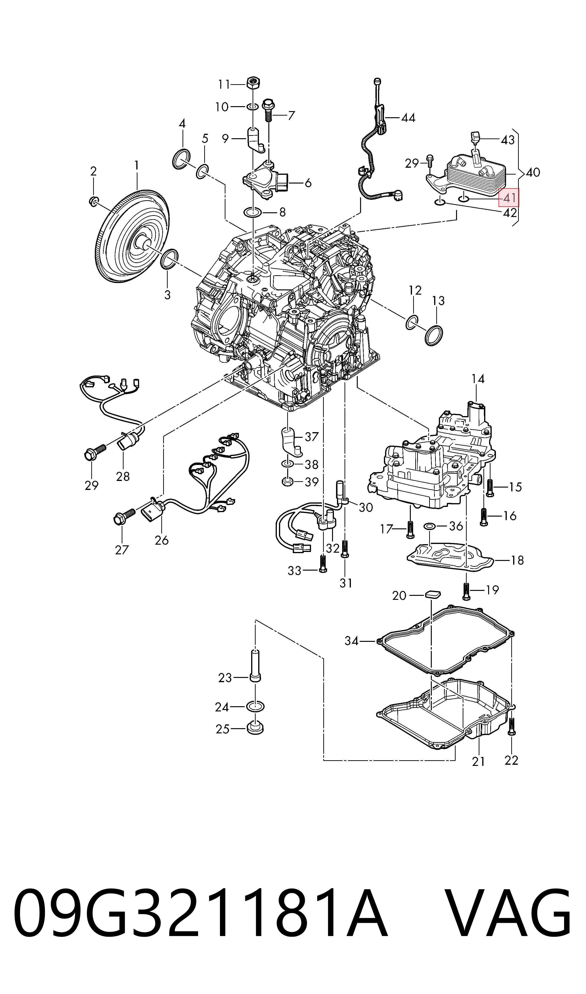 09G321181A VAG Кольцо уплотнительное масляного теплообменника