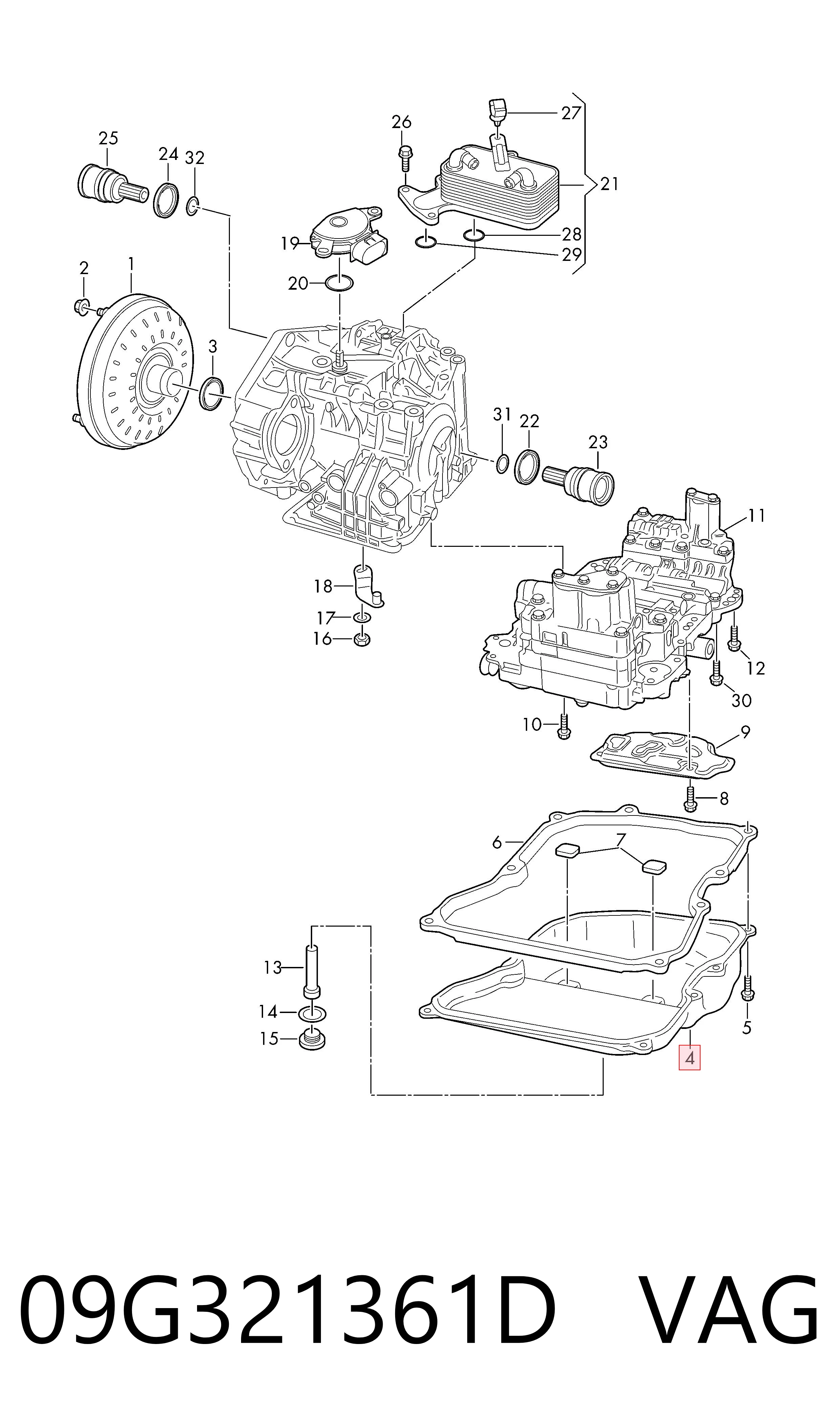 09G321361D VAG Поддон АКПП