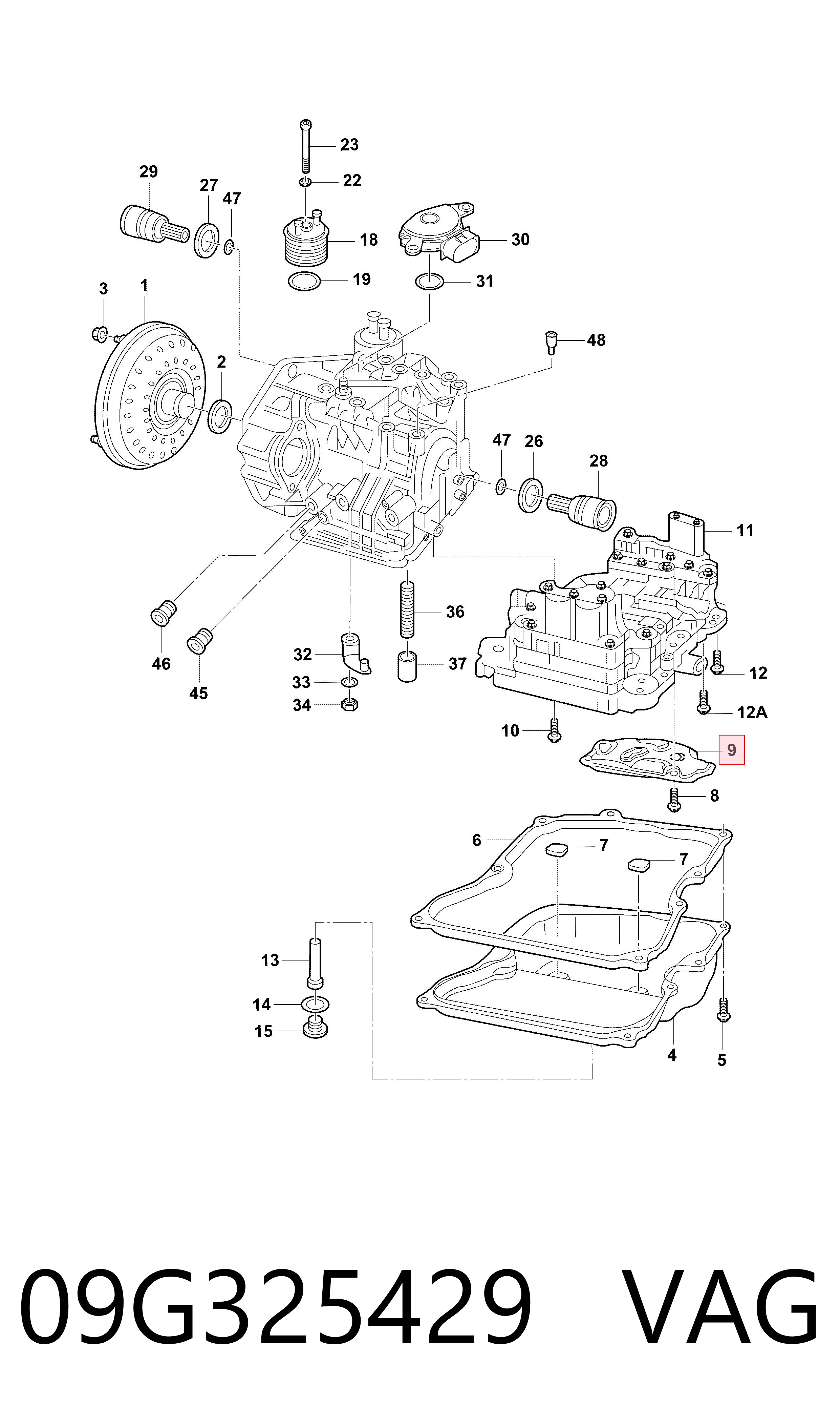 Купить 09G325429 VAG Фильтр автоматической коробки передач