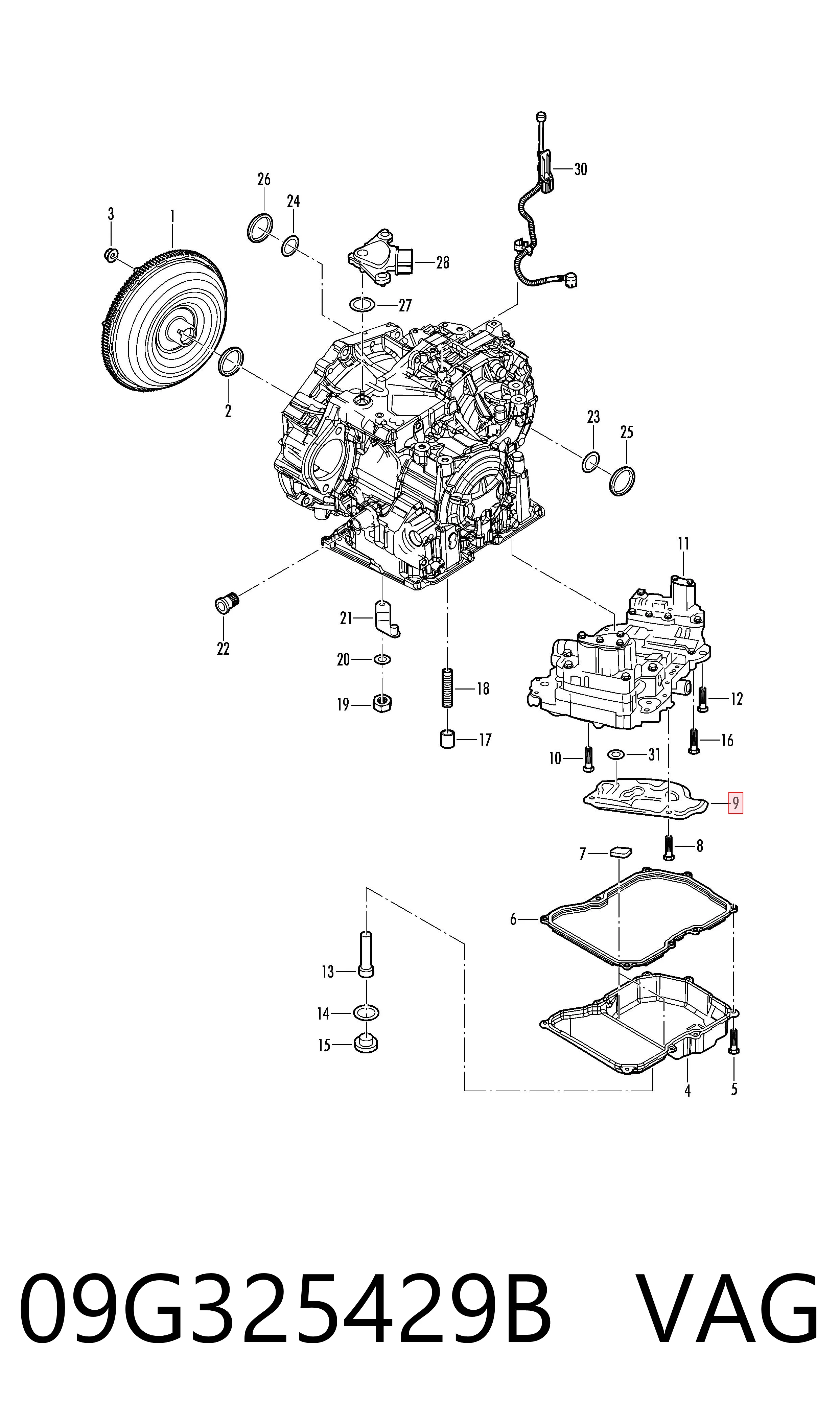 Купить 09G325429B VAG Фильтр автоматической коробки передач