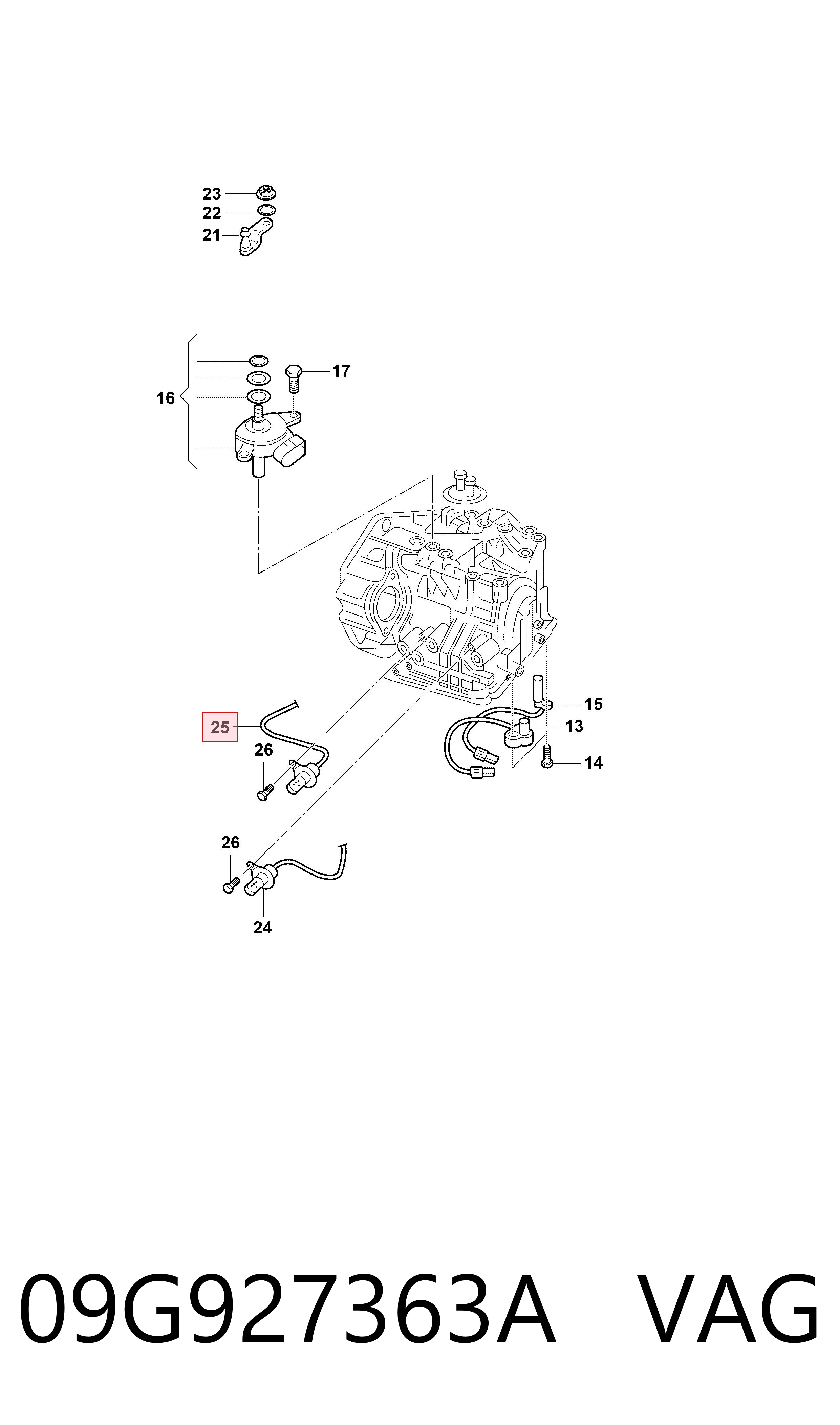 Заглушка задней крышки КПП VAG 09G927363A цена, от 243.53 USD