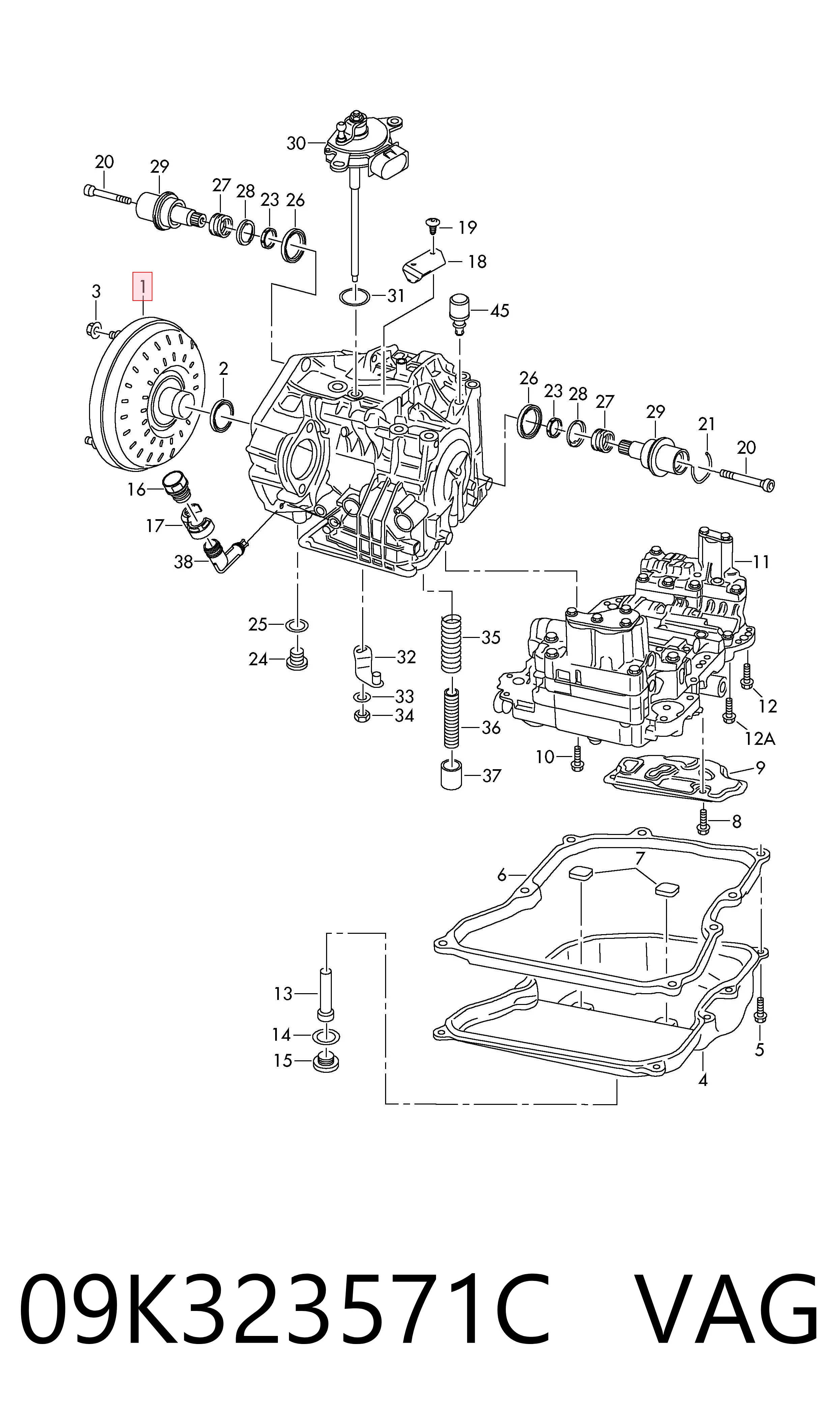 09K323571C VAG Гидротрансформатор автоматической коробки передач