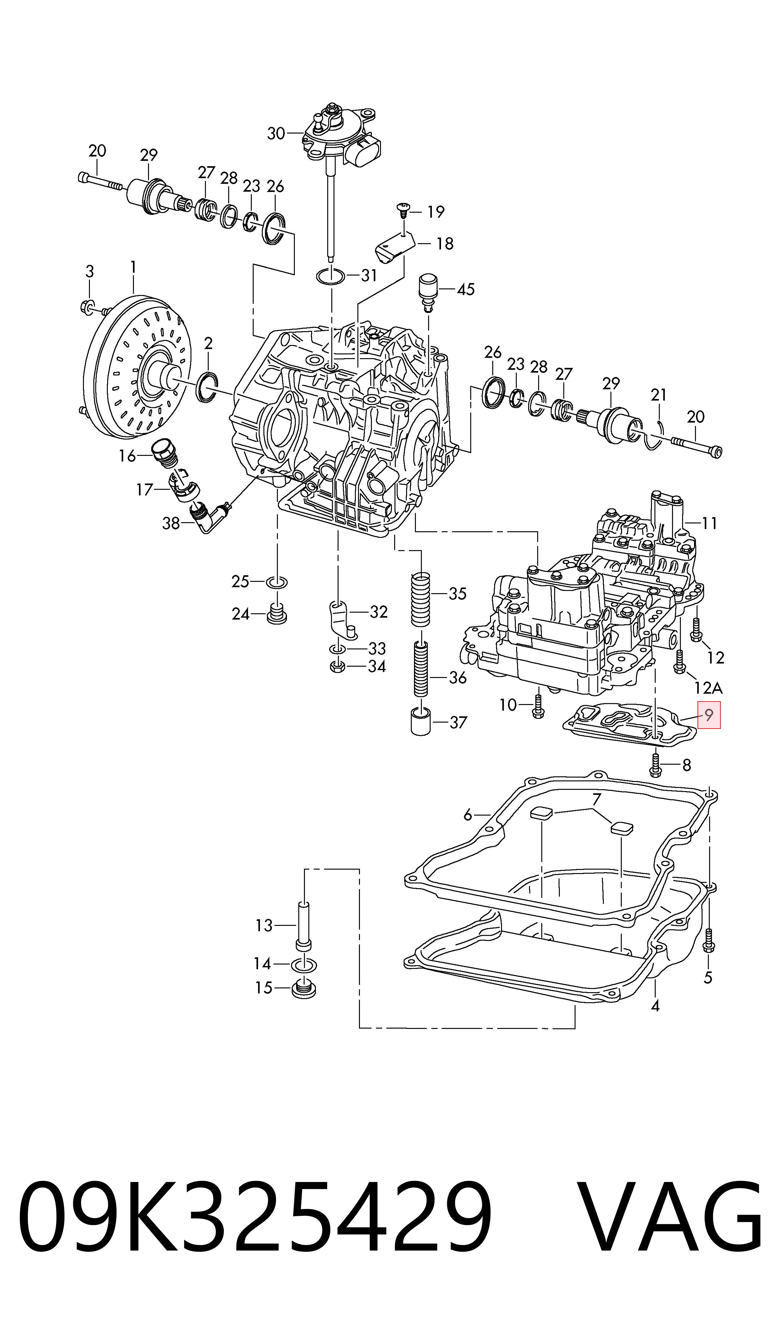 Фильтр коробки автомат VAG 09K325429 цена, от 20.90 USD