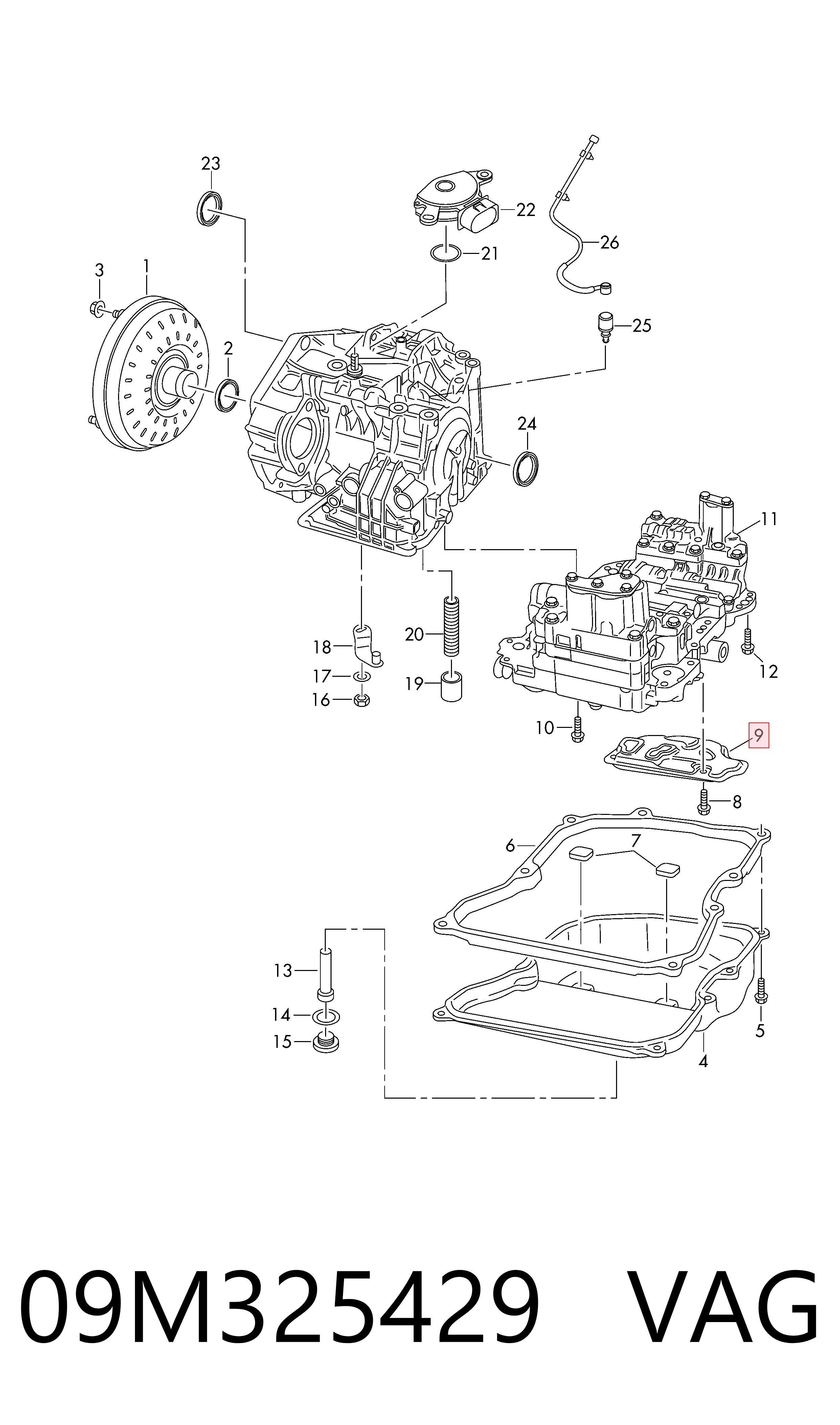 Фильтр коробки автомат VAG 09M325429 цена, от 120.33 USD