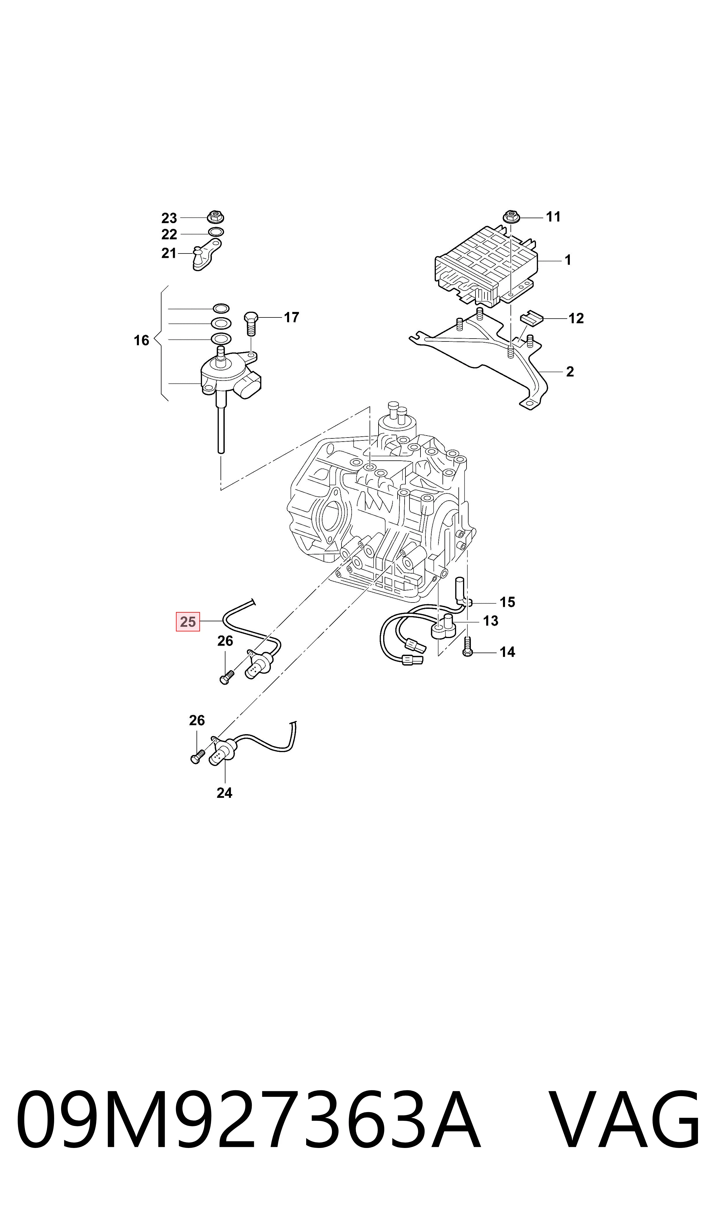 09M927363A VAG Заглушка задней крышки КПП