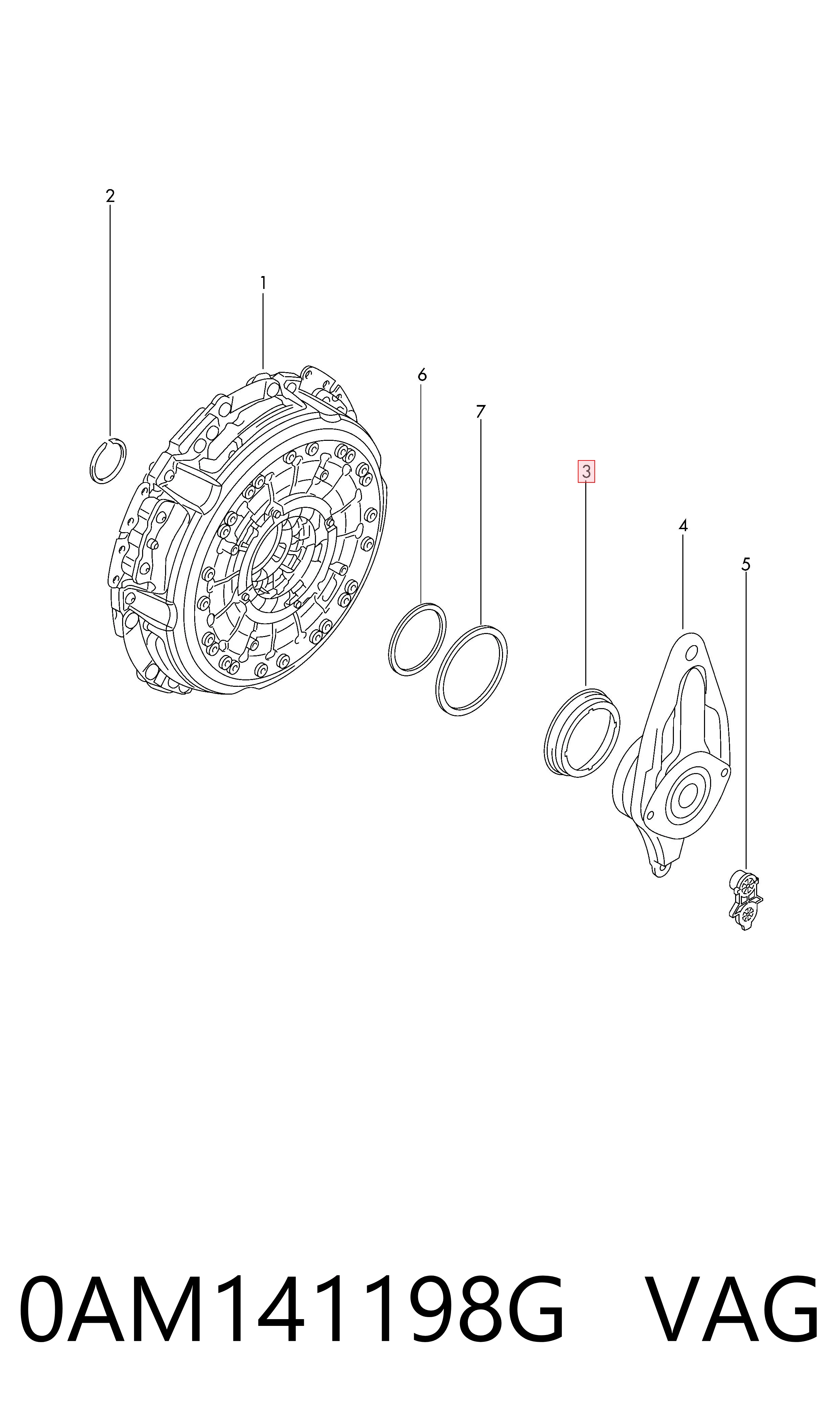 Подшипник скольжения сцепления VAG 0AM141198G цена, от 37.16 USD