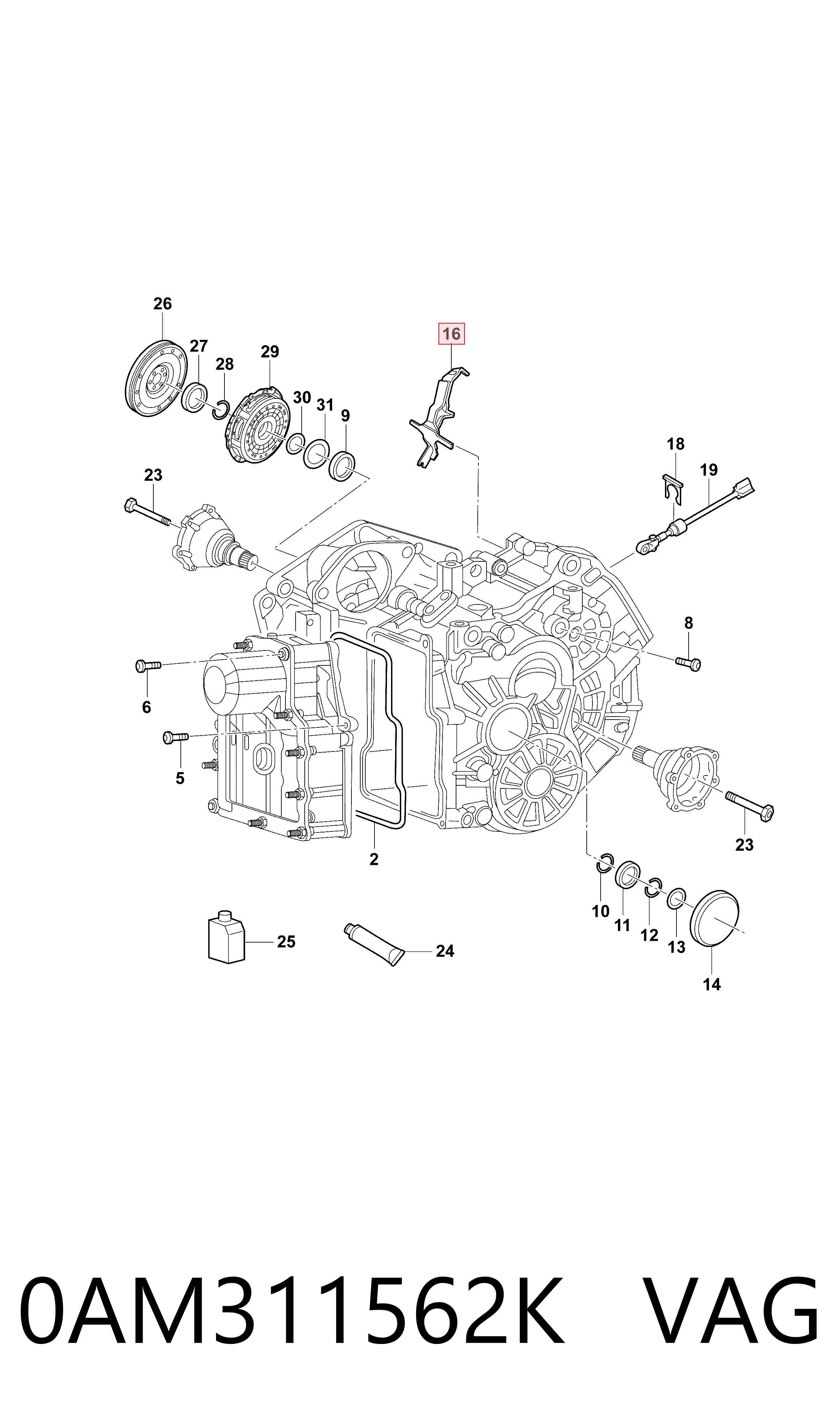Вилка включения передач VAG 0AM311562K цена, от 151.99 USD
