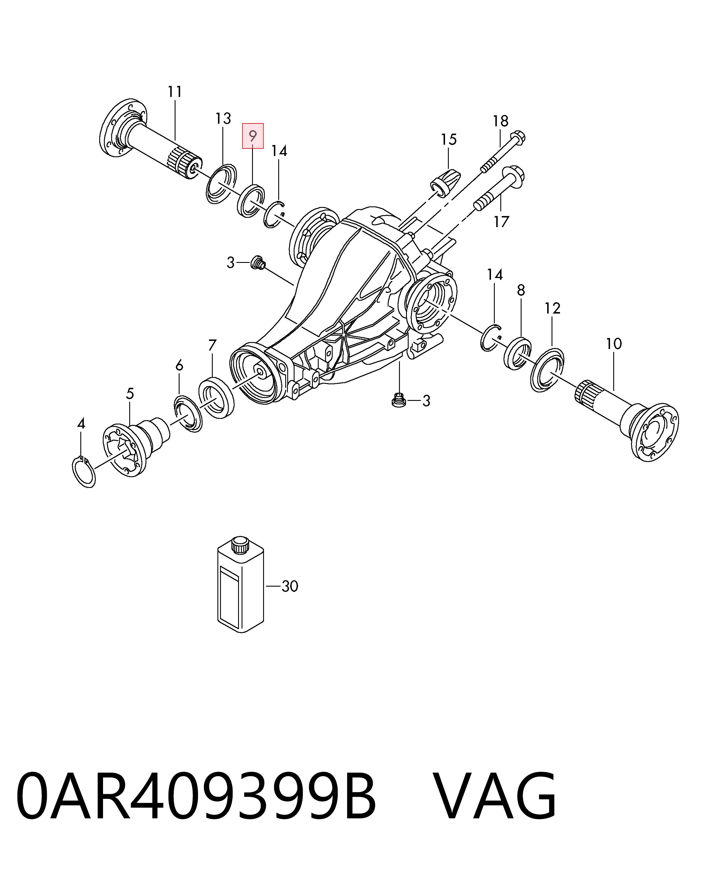 Сальник переднего моста на Audi A6 C7 4G2, 4GC