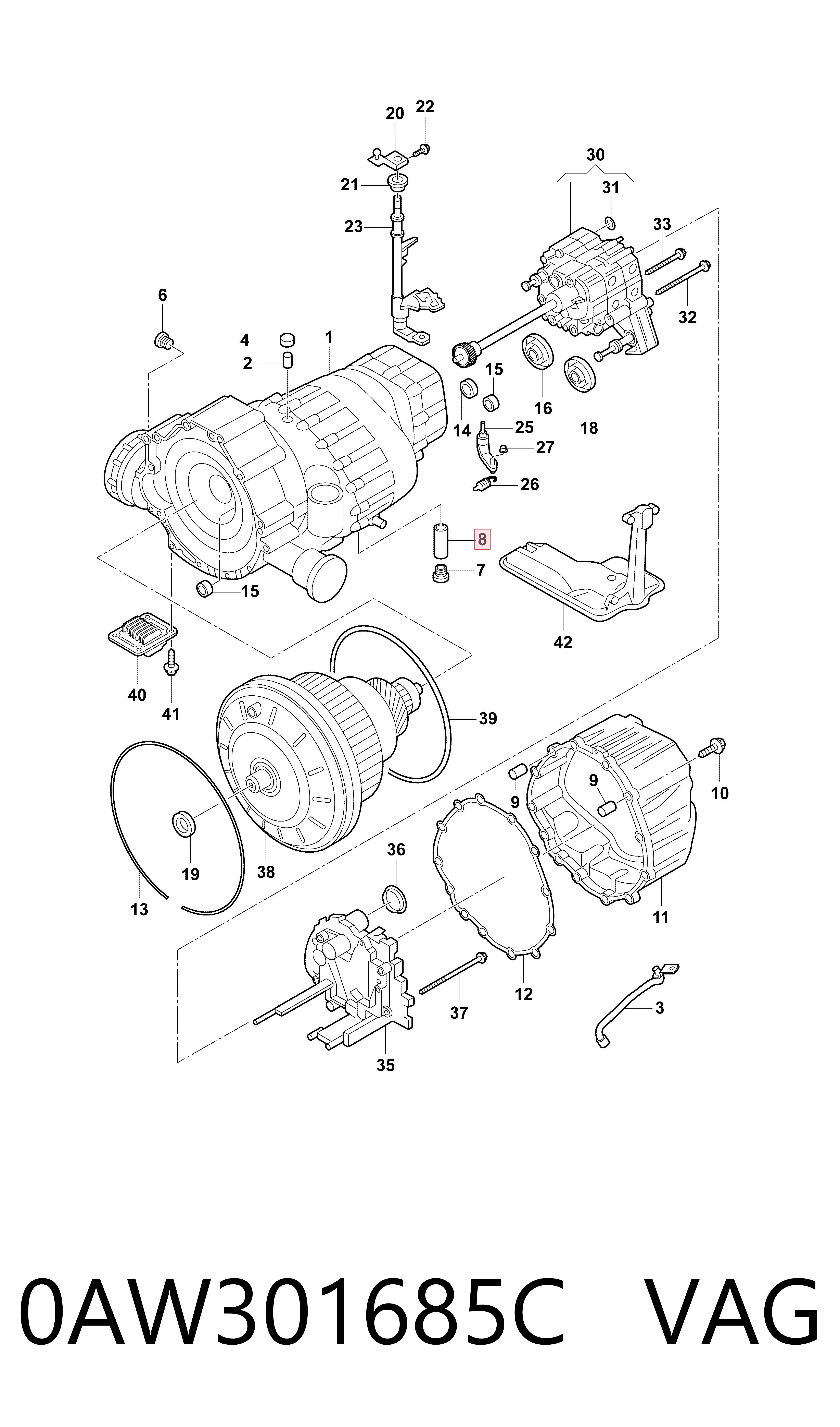 0AW301685C VAG Подача масляная труба