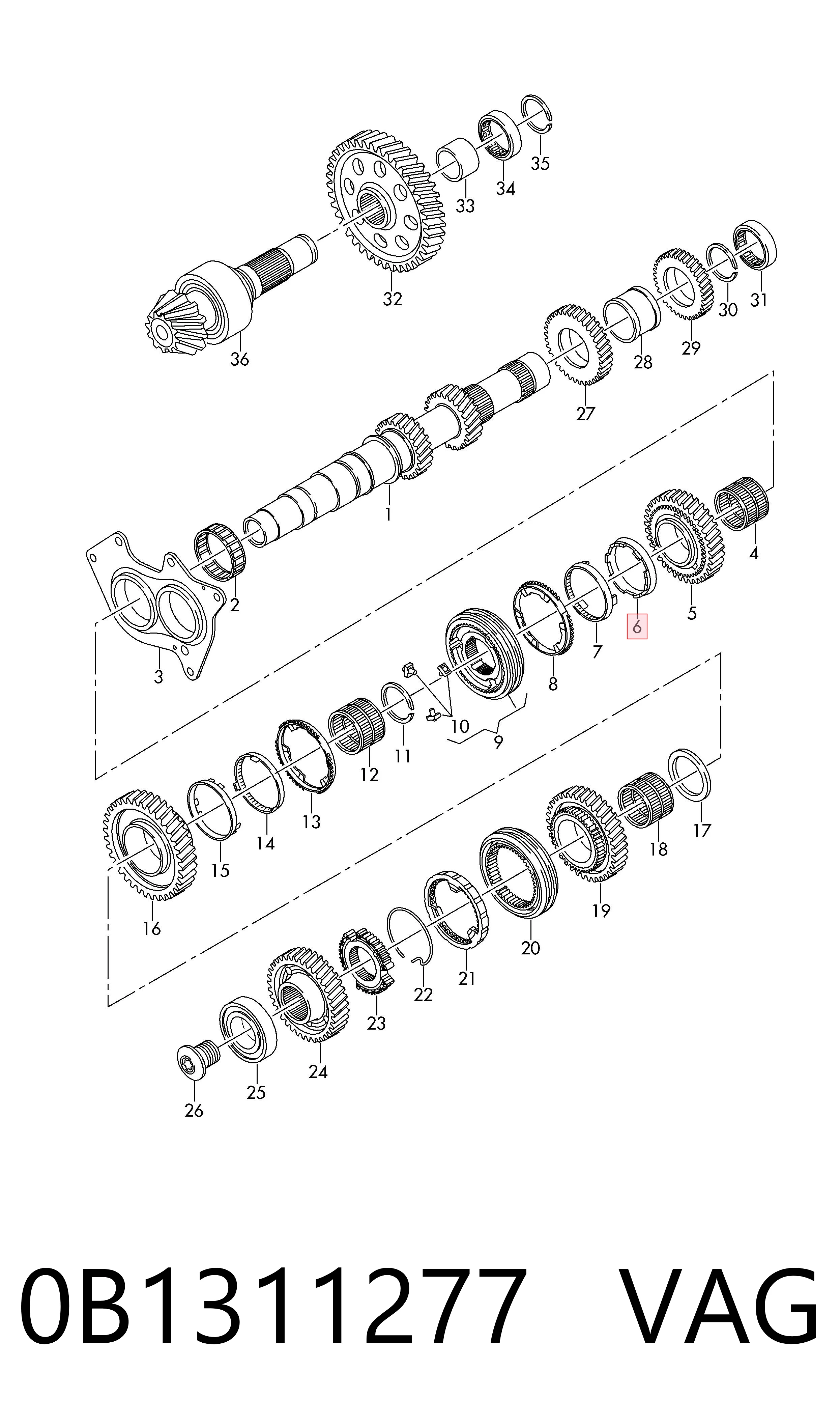 Кольцо синхронизатора VAG 0B1311277 цена, от 78.37 USD