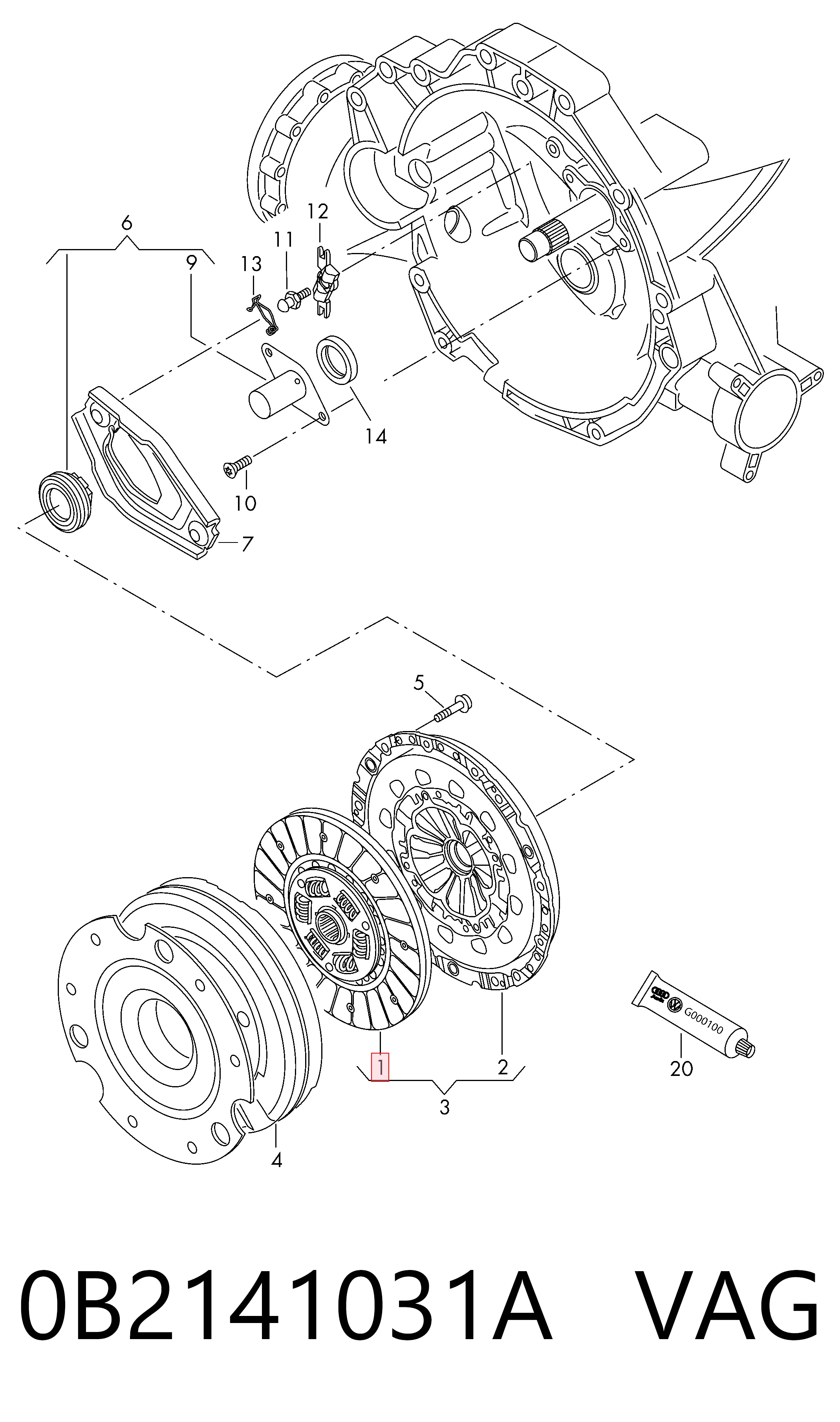 Диск сцепления ведомый на Audi A4 B8 8K2