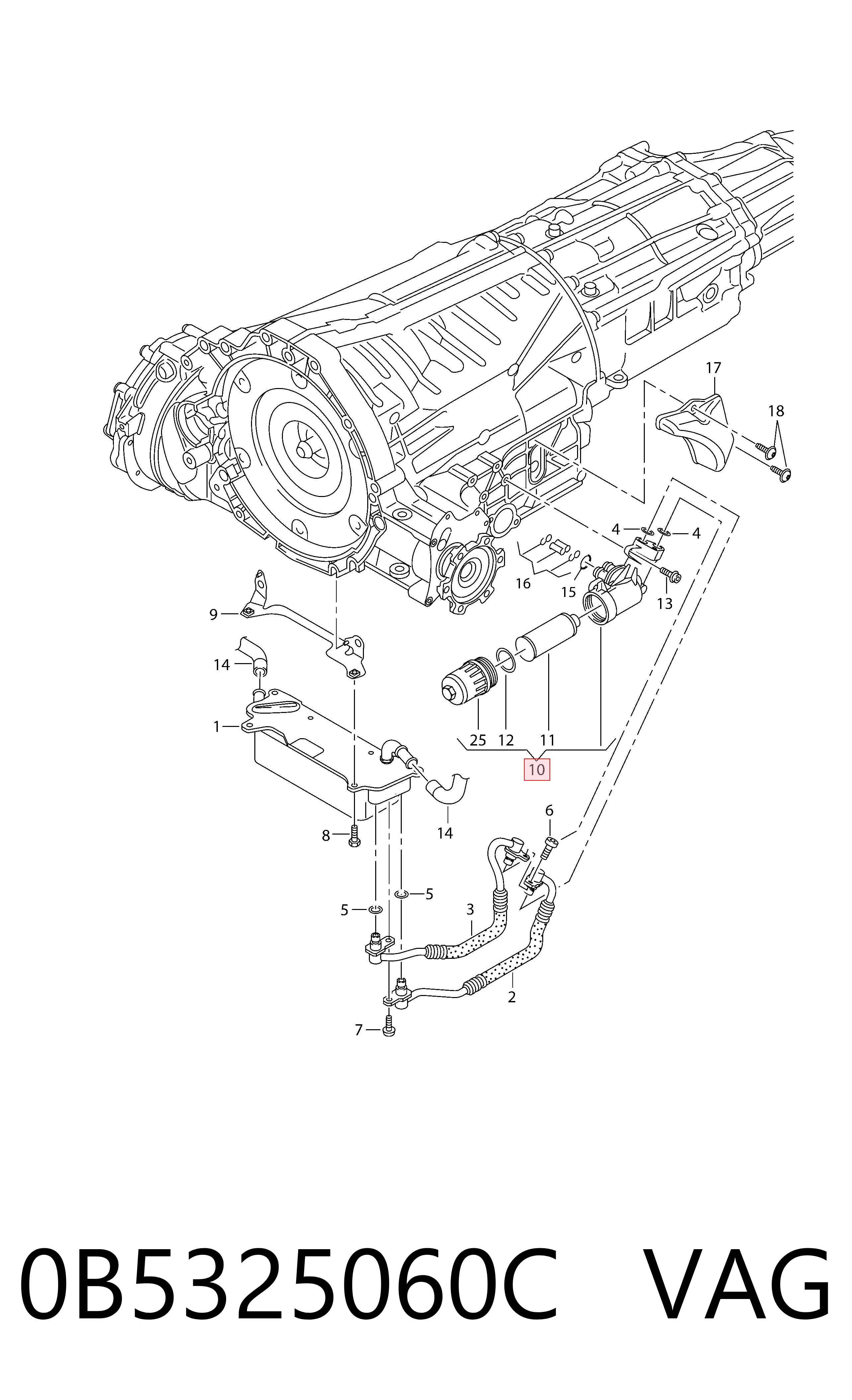 Фильтр коробки автомат VAG 0B5325060C цена, от 100.78 USD