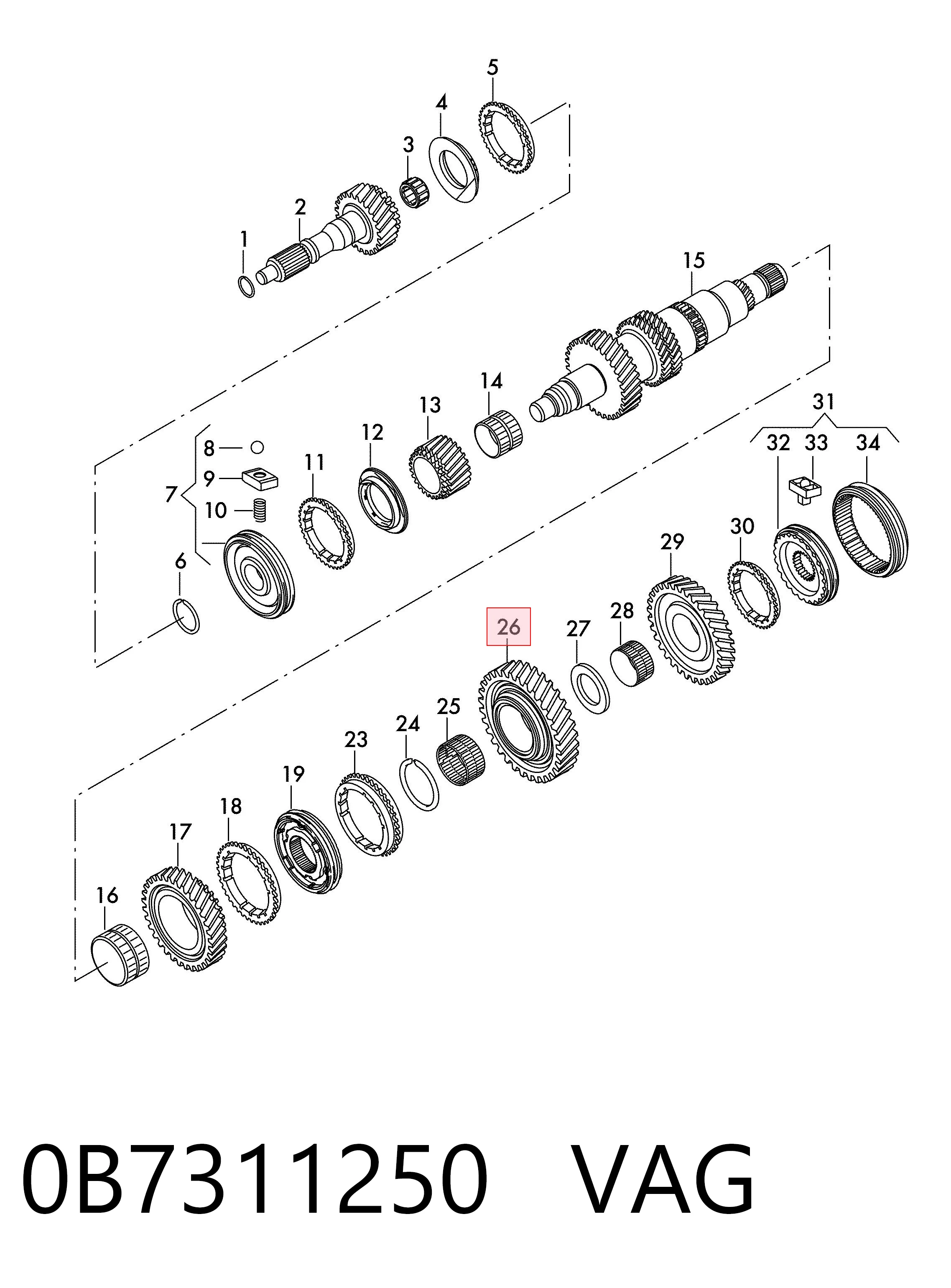  VAG 0B7311250 цена, от 303.93 USD