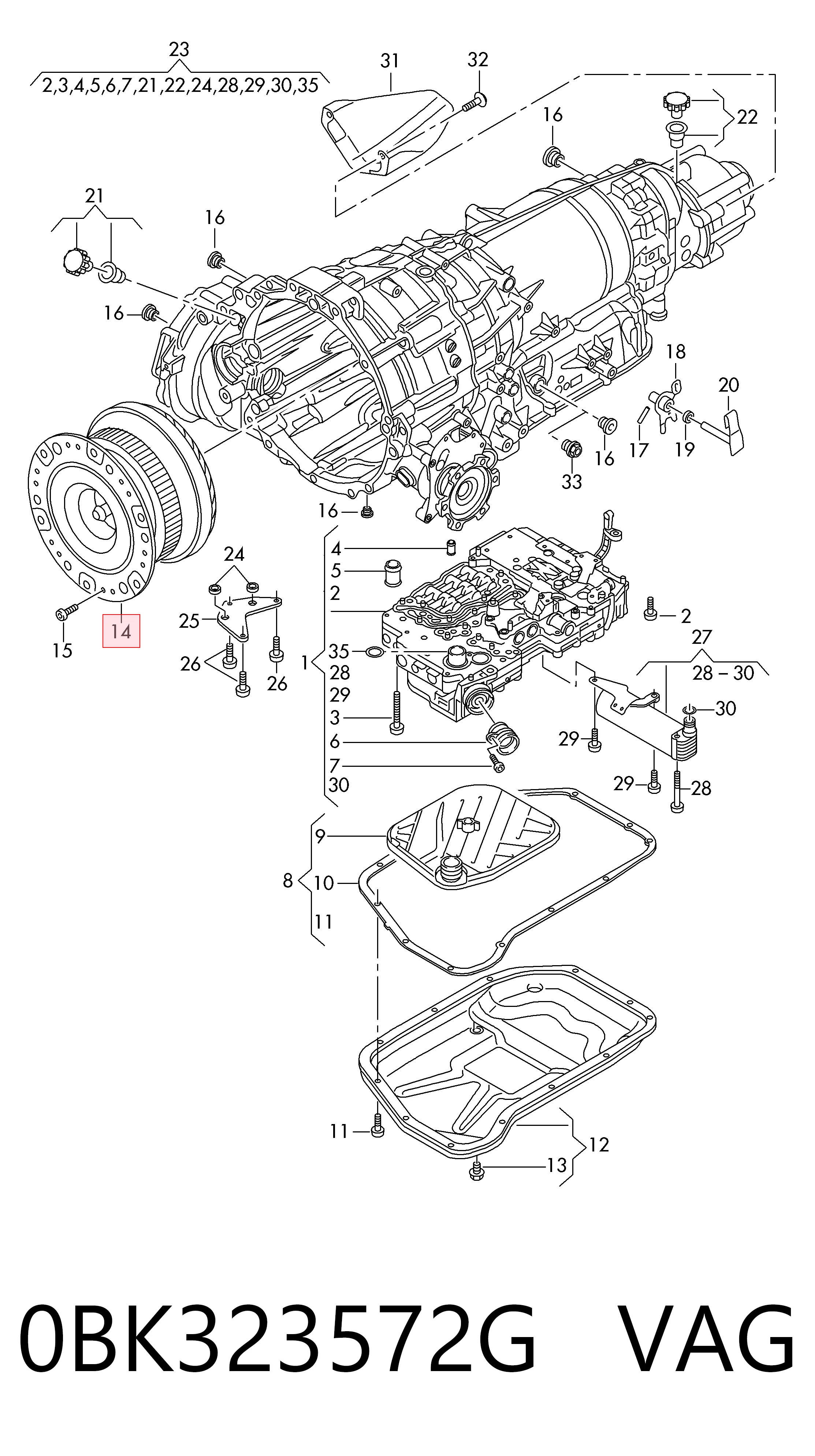 0BK323572G VAG Гидротрансформатор автоматической коробки передач