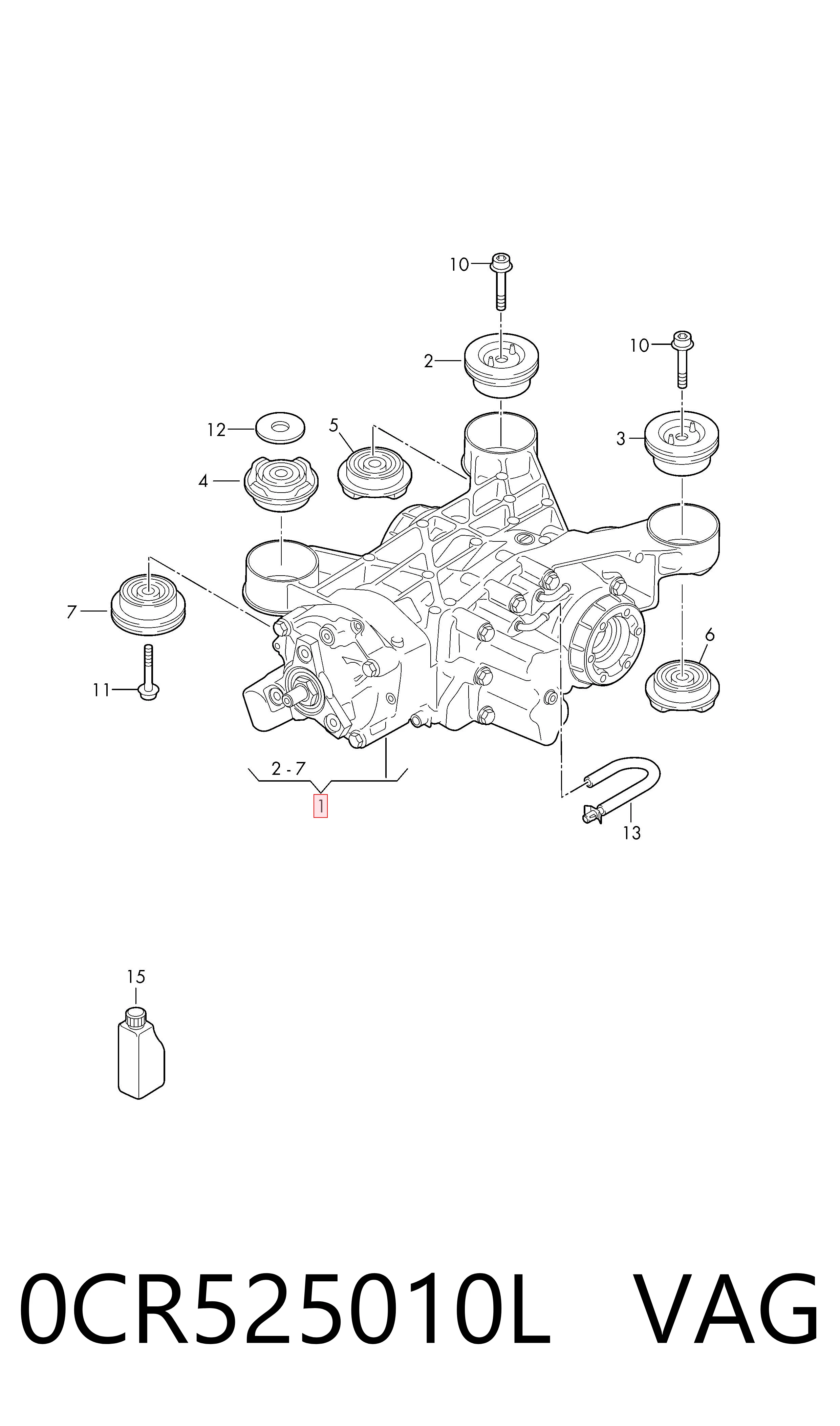 0CR525010L VAG Задний дифференциал редуктор