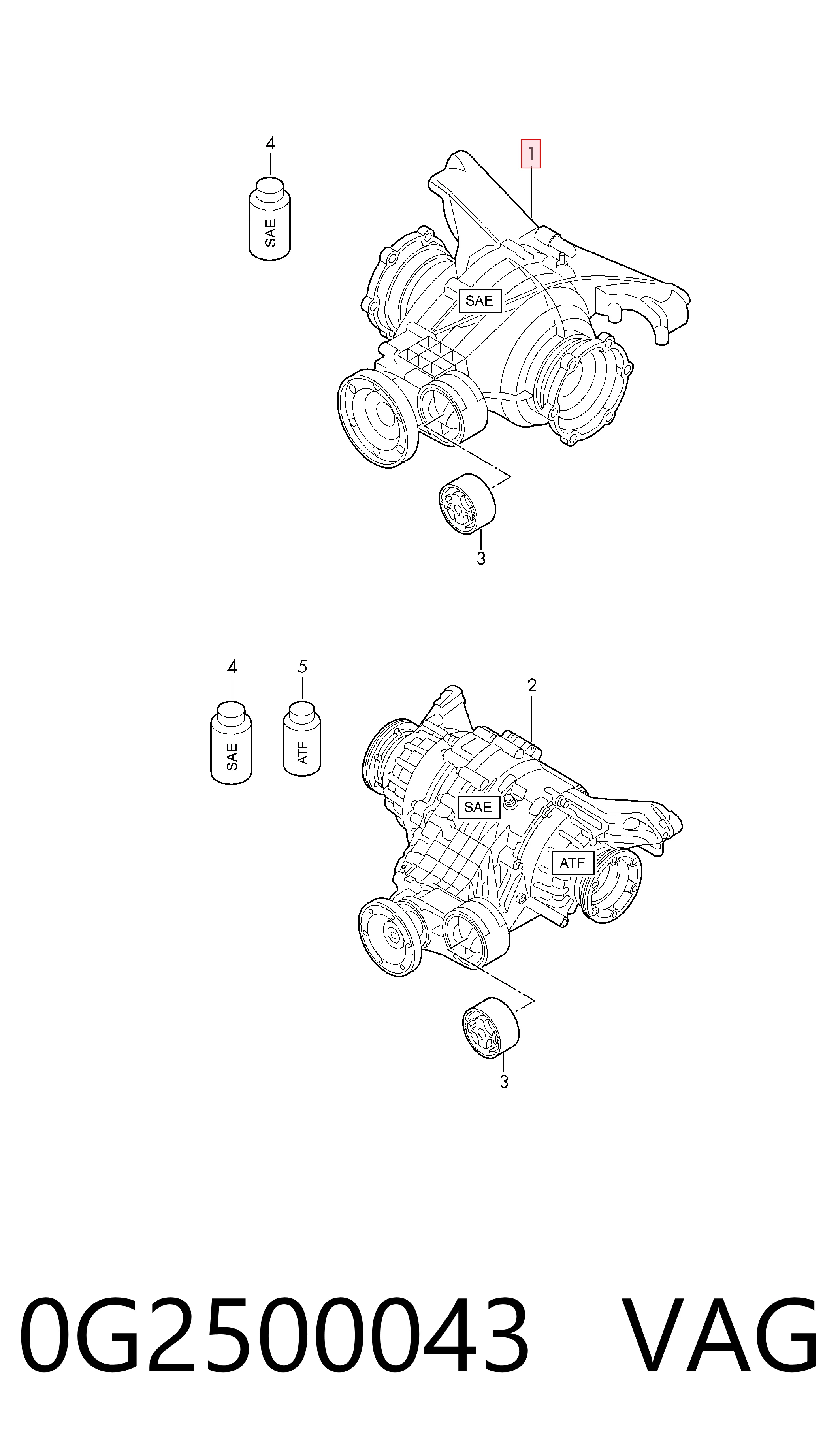 0G2500043 VAG Редуктор моста заднего