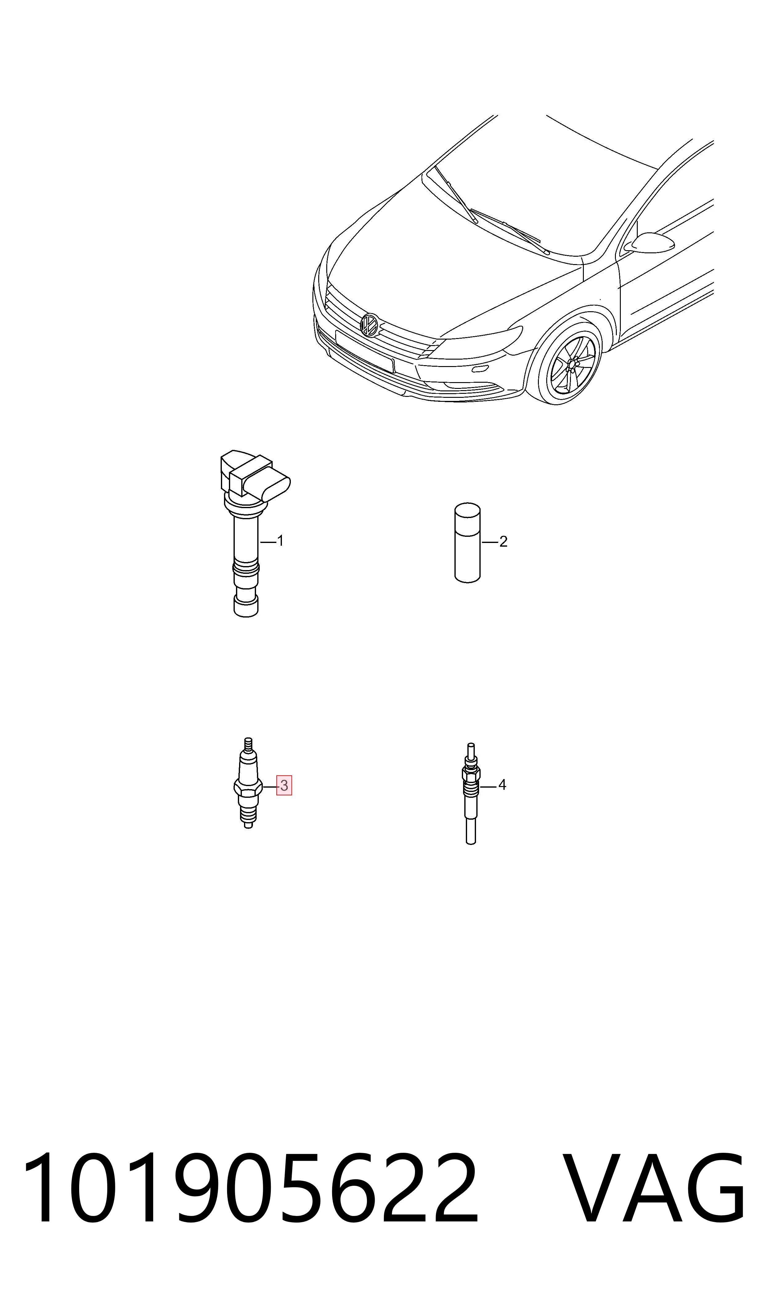 Свеча зажигания VAG 101905622 цена, от 27.02 USD