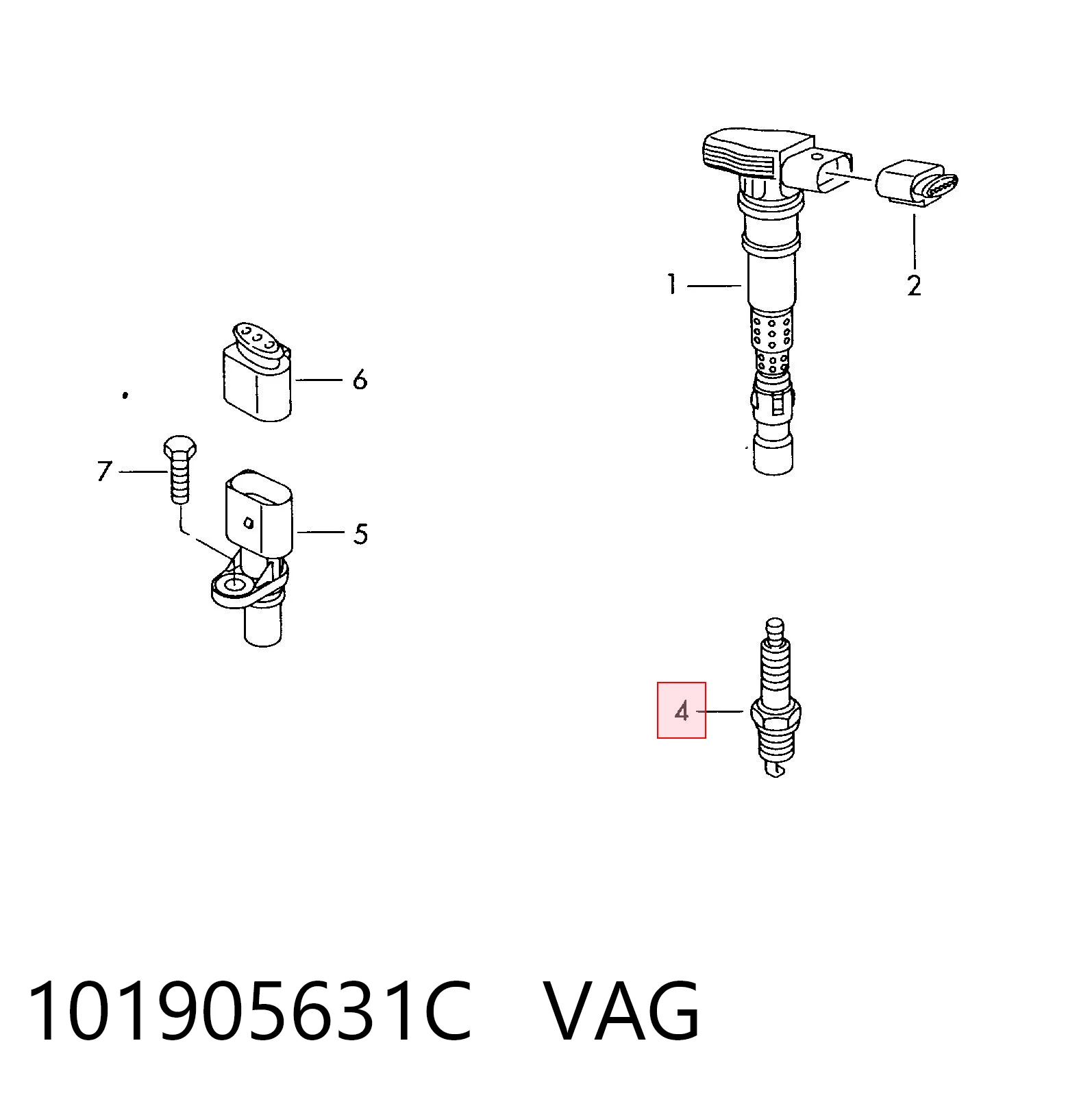101905631C VAG Свечи зажигания