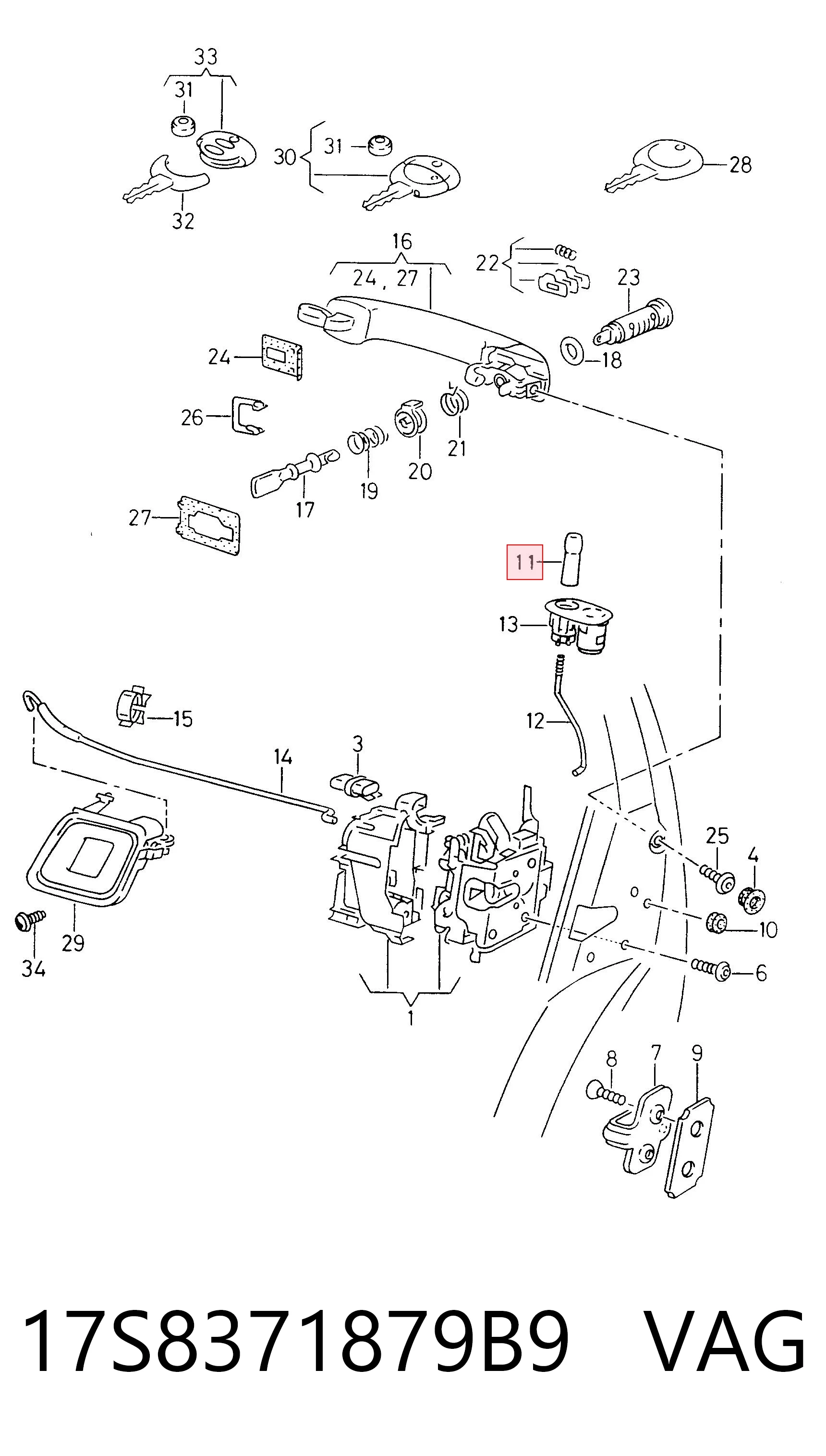 Кнопка блокировки дверей VAG 17S8371879B9 цена, от 0.39 USD