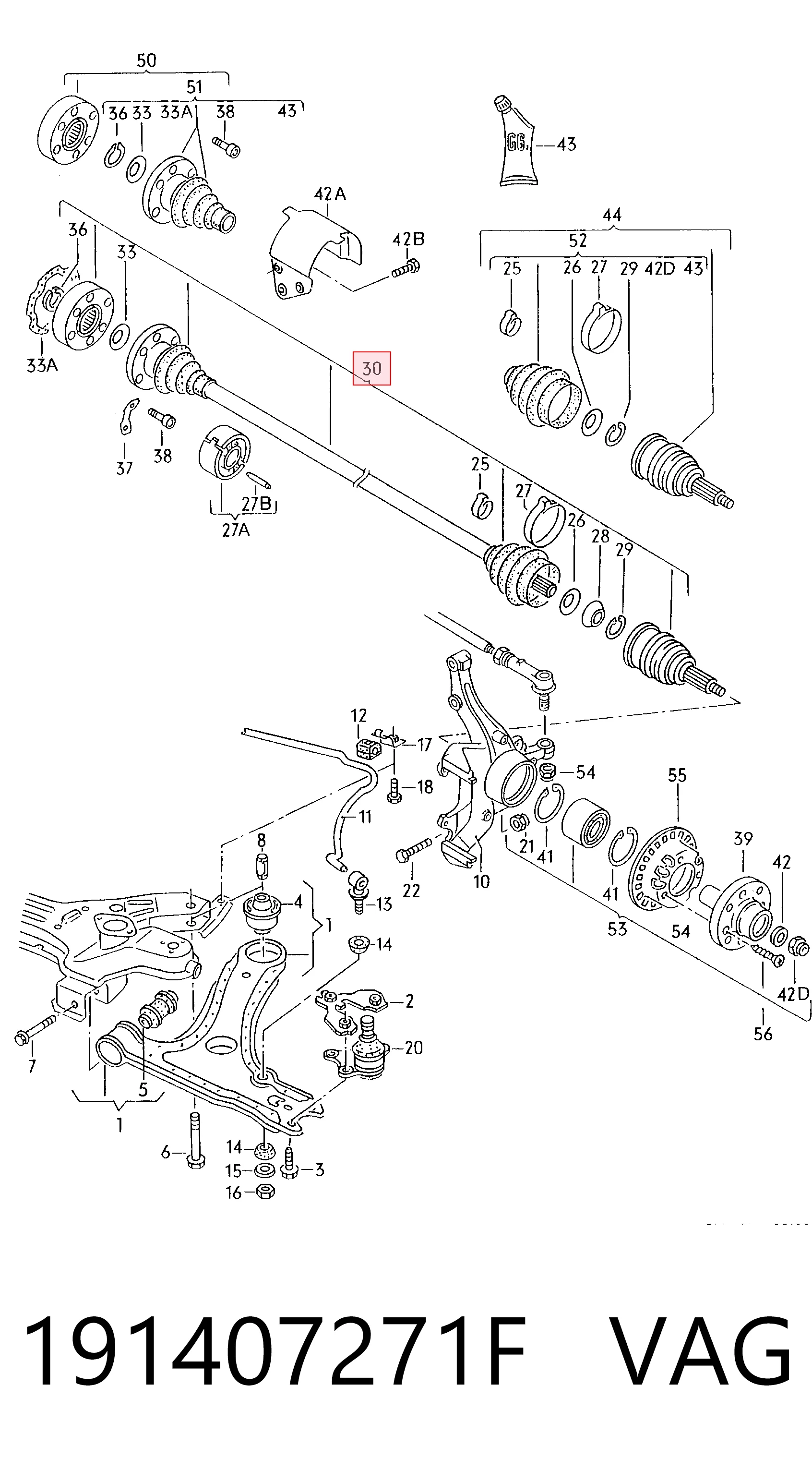Привод передний левый Seat Toledo I седан (1L) (1991 - 1999) цена, от 82.52 USD