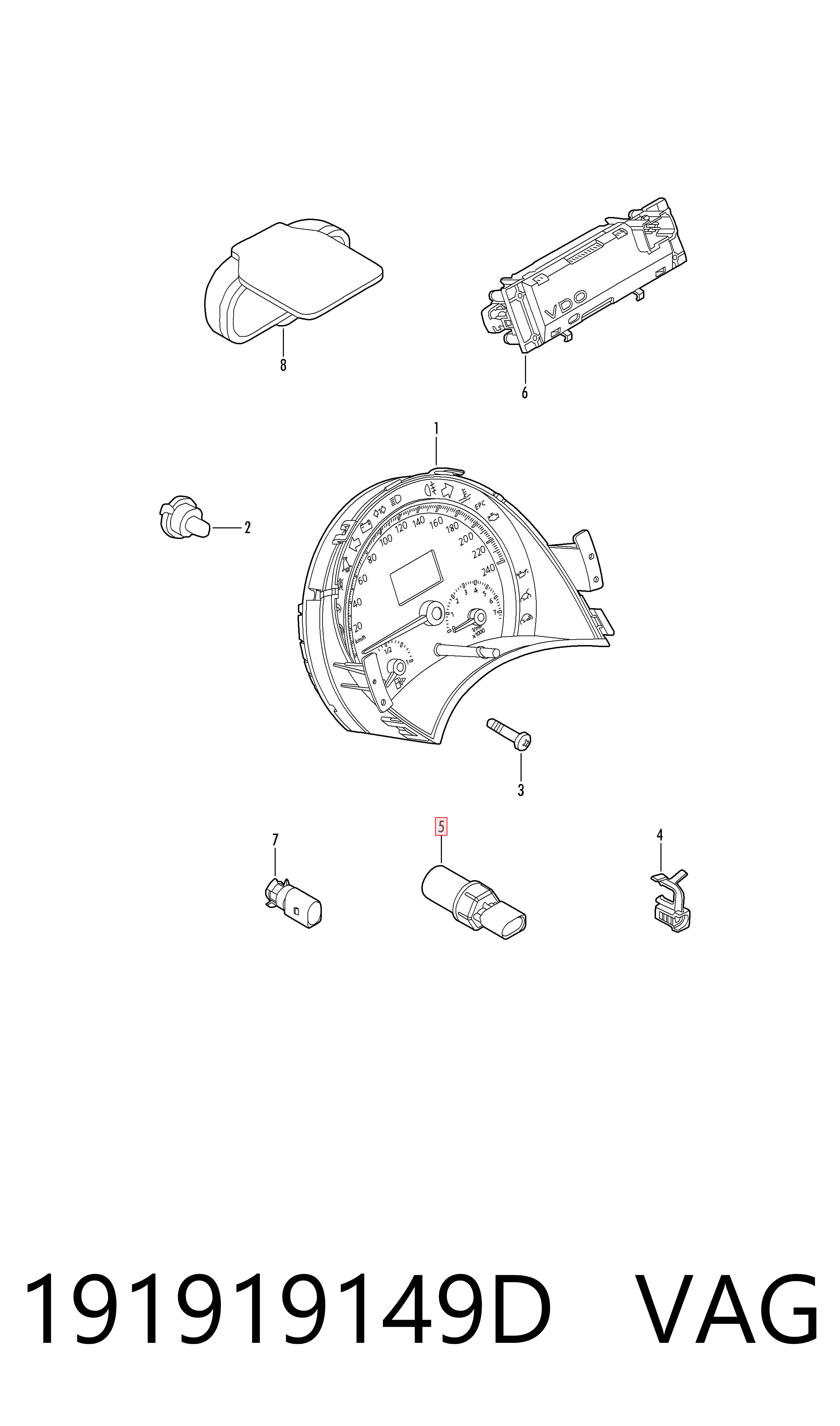 Датчик скорости 3L919014 AND