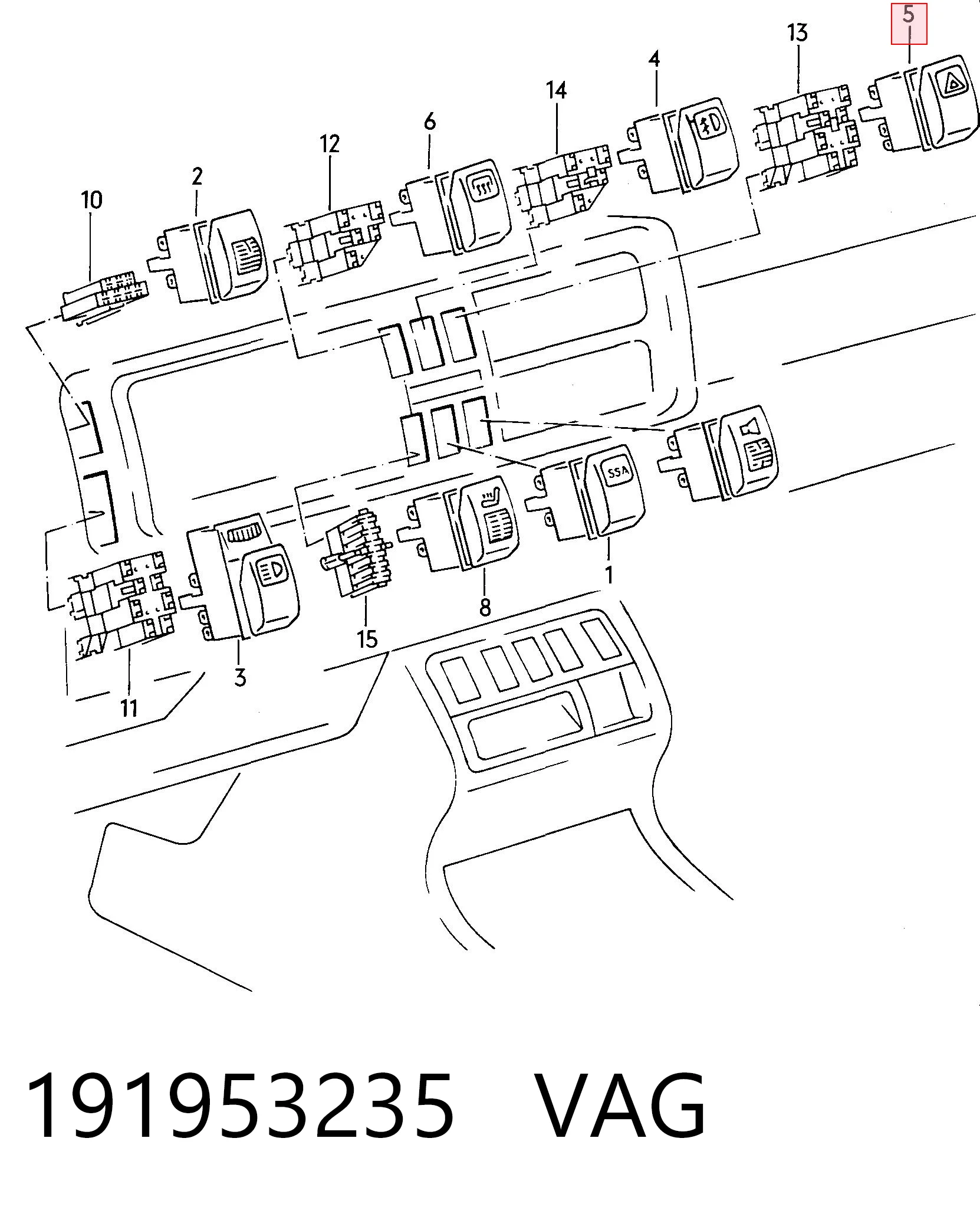  Кнопка аварийки Volkswagen Golf 2