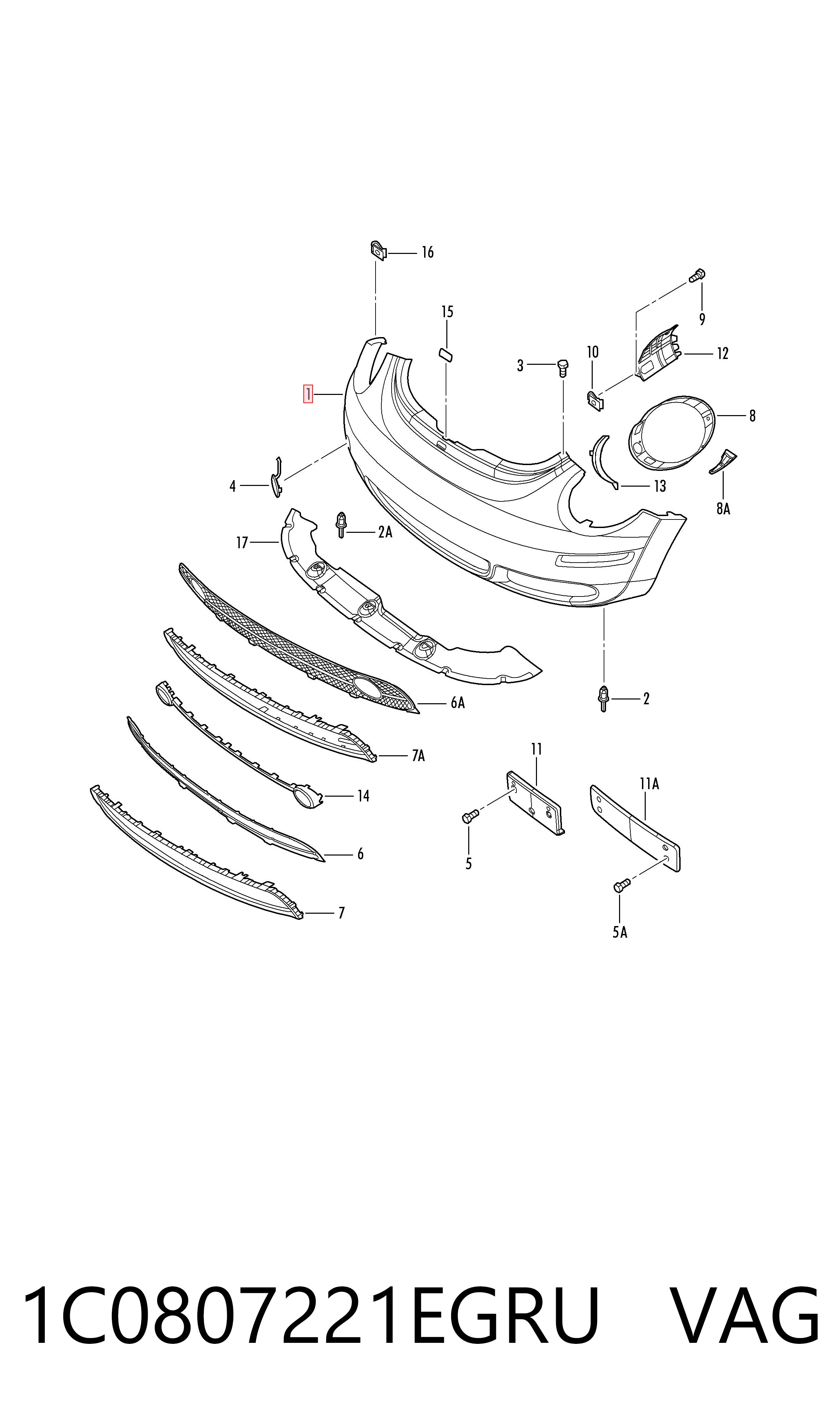 Бампер передний в сборе на Volkswagen Beetle  9C1, 1C1, 9G1