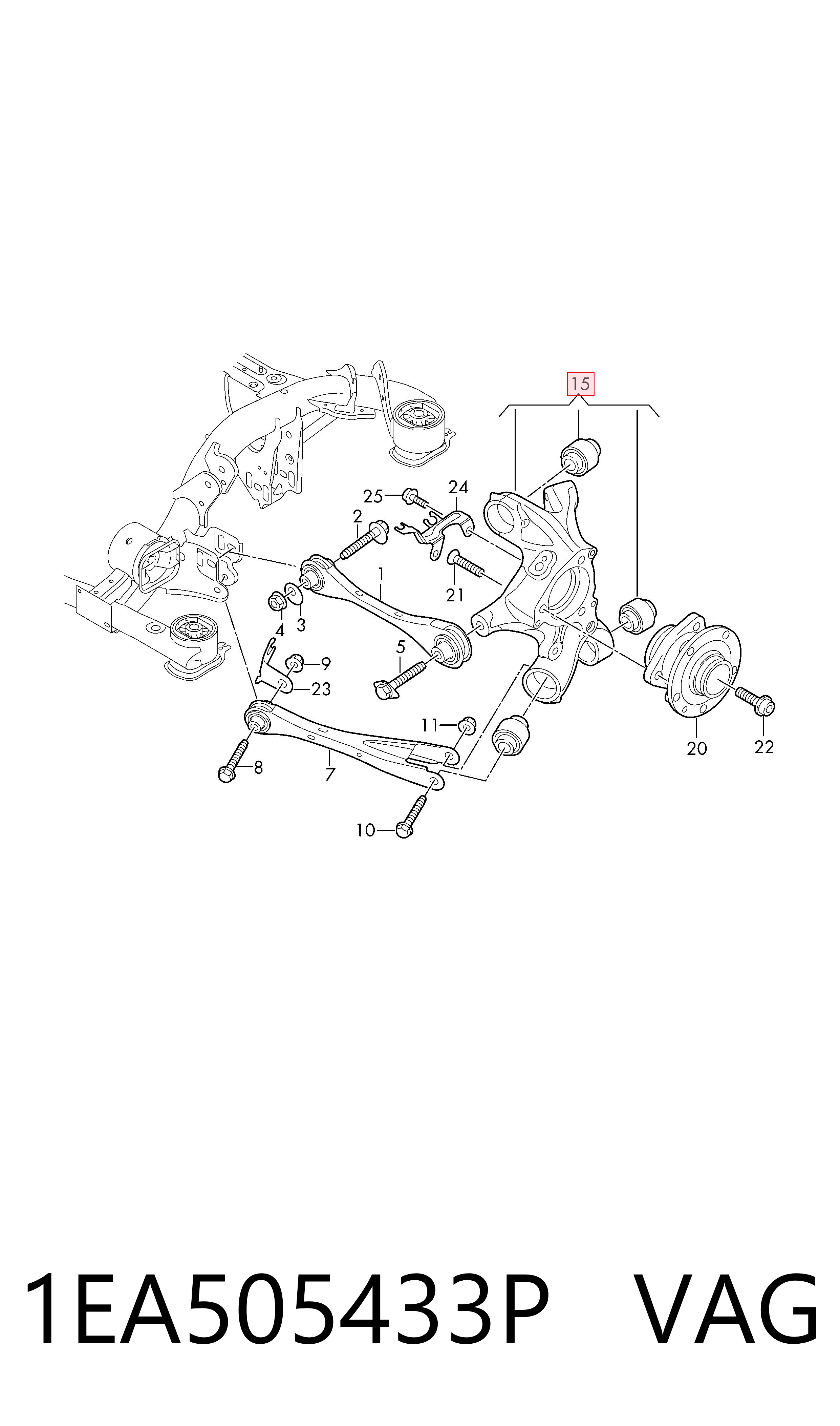1EA505433P VAG Цапфа левая