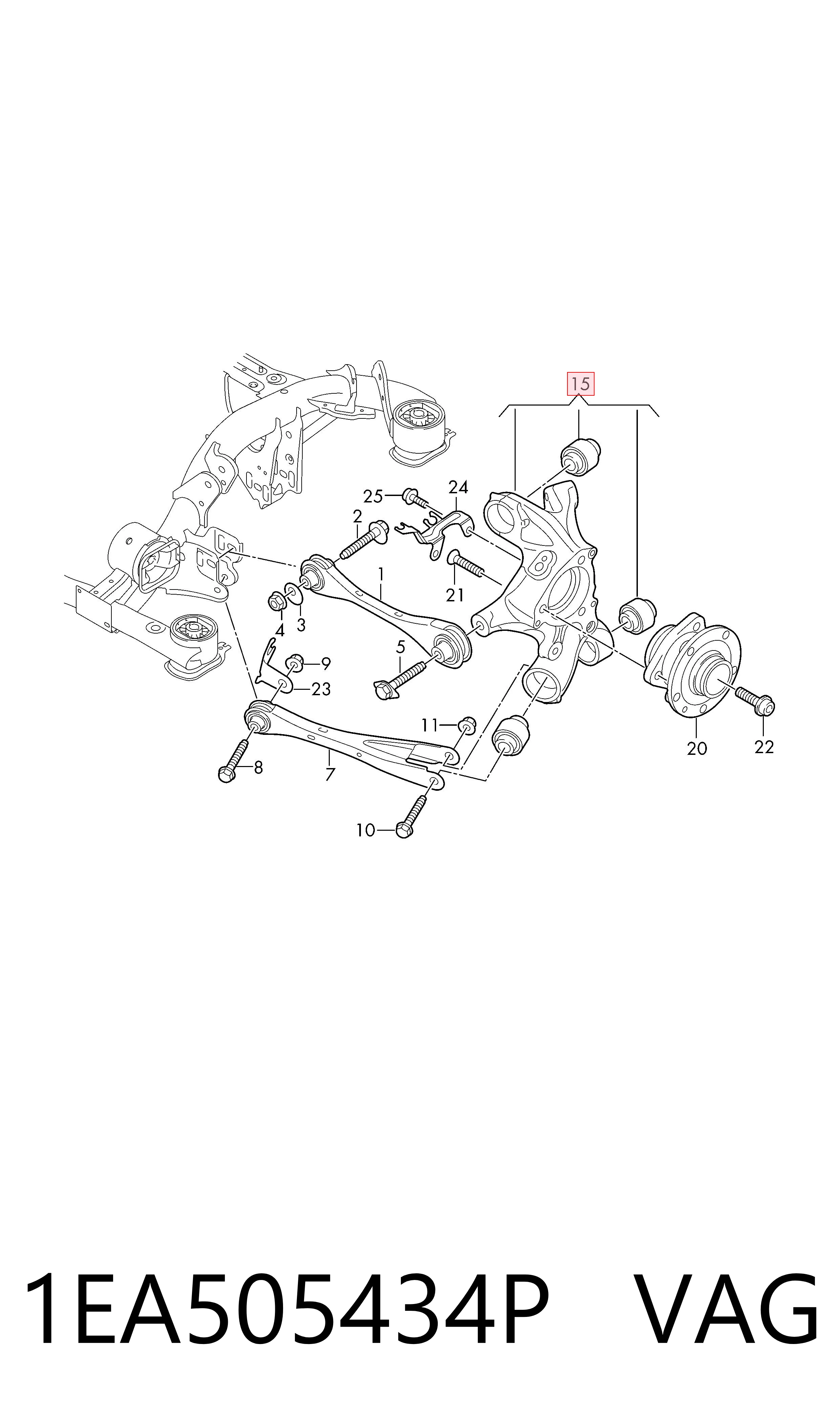 1EA505434P VAG Цапфа правая